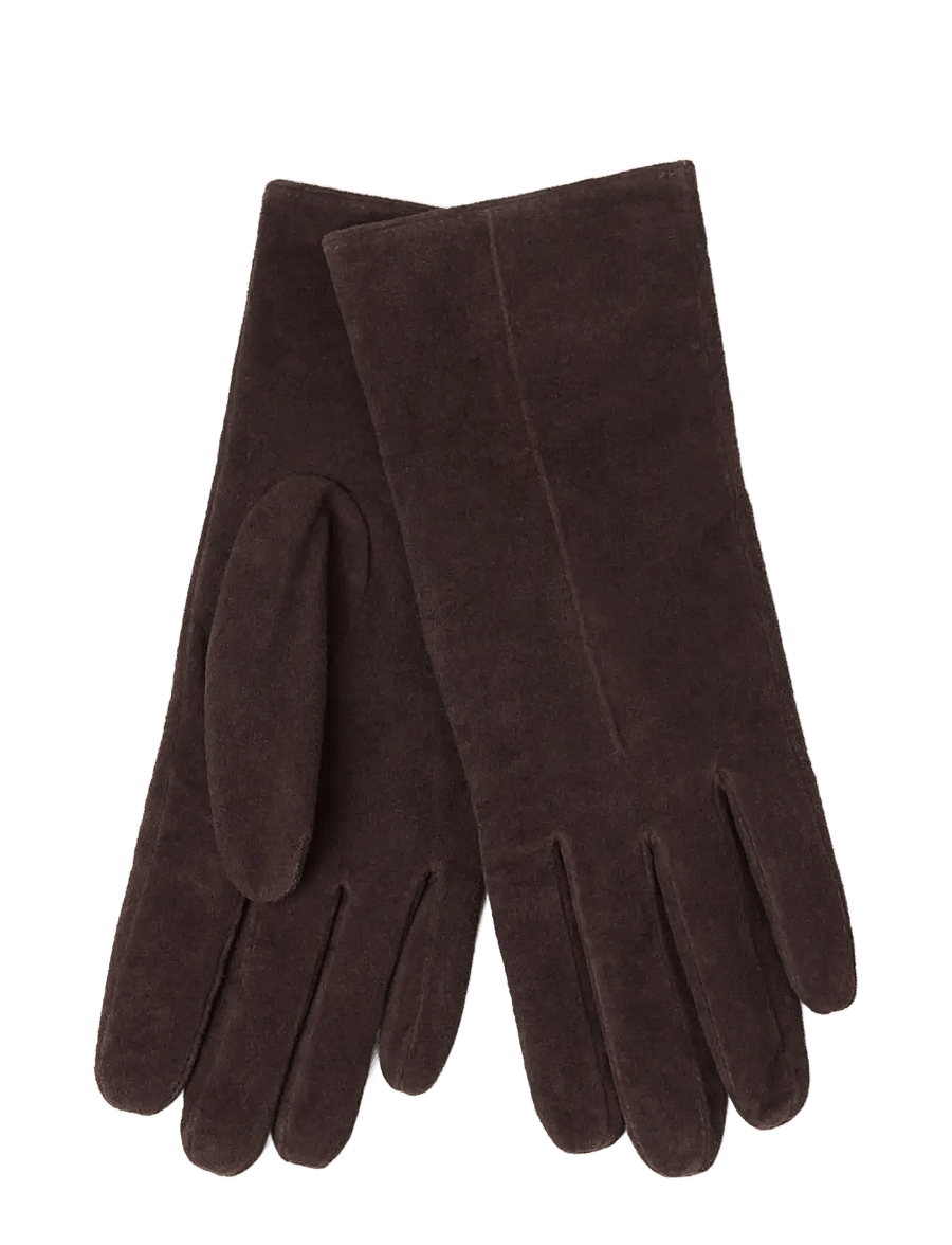 Lindex - Suede gloves - dark dusty brown - 0