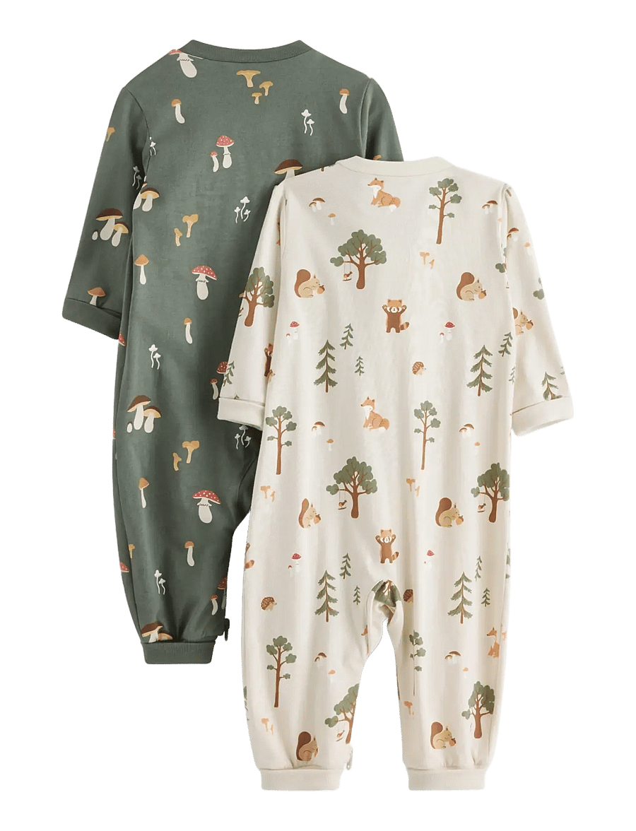 Lindex - 2-pack pyjamas - schlafoveralls - dusty khaki - 1