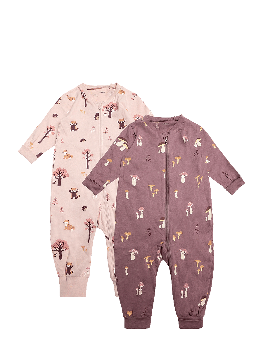 Lindex - 2-pack pyjamas - natdragter - dusty lilac - 0