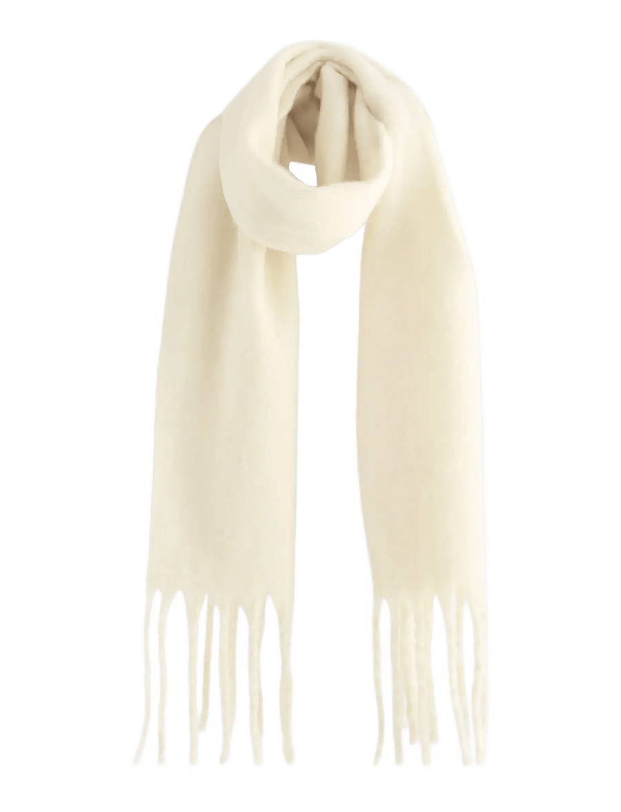 Lindex - Scarf with fringes - talvesallid - off white - 0