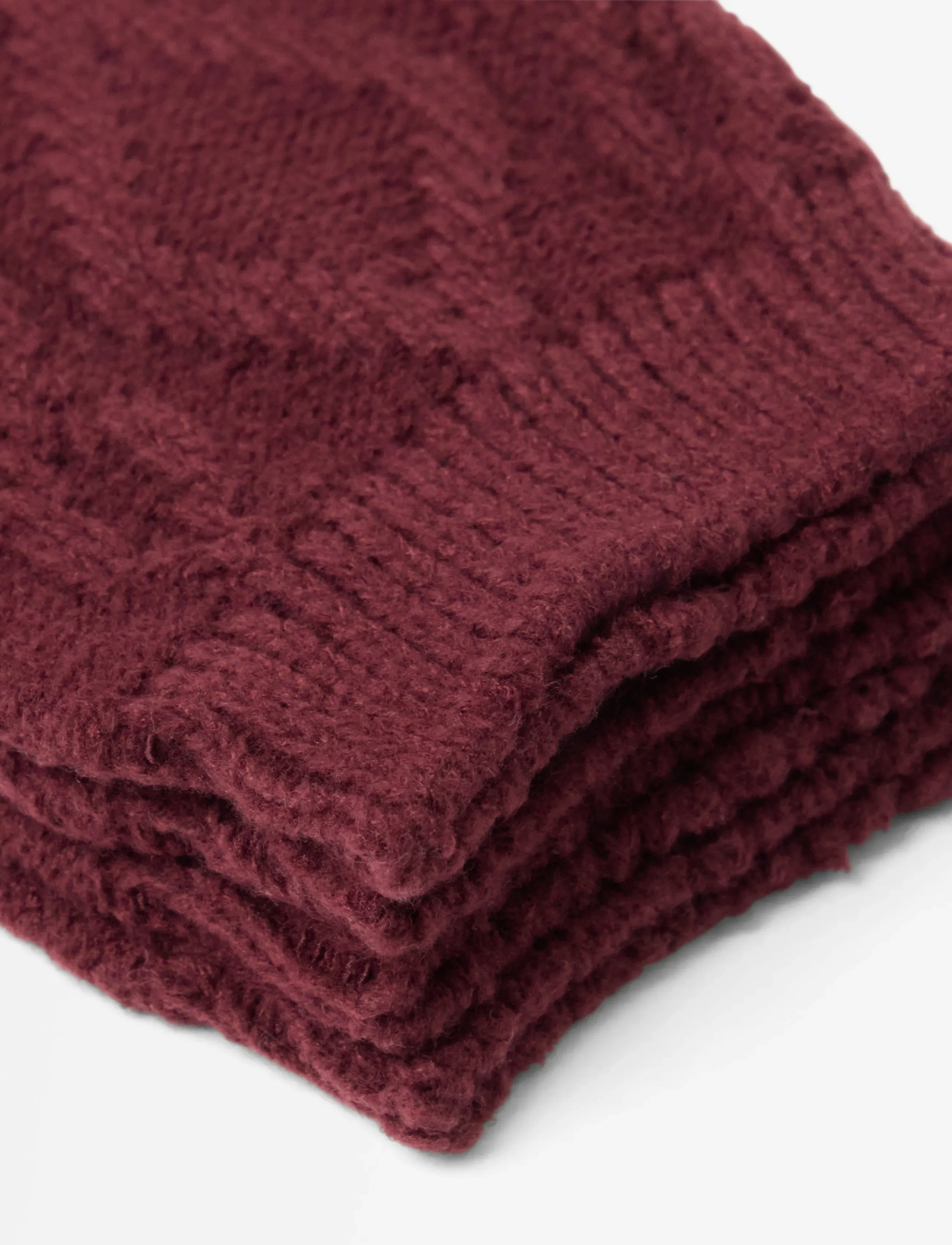 Lindex - 2-pack cable-knit socks - vanliga strumpor - dark dusty red - 2