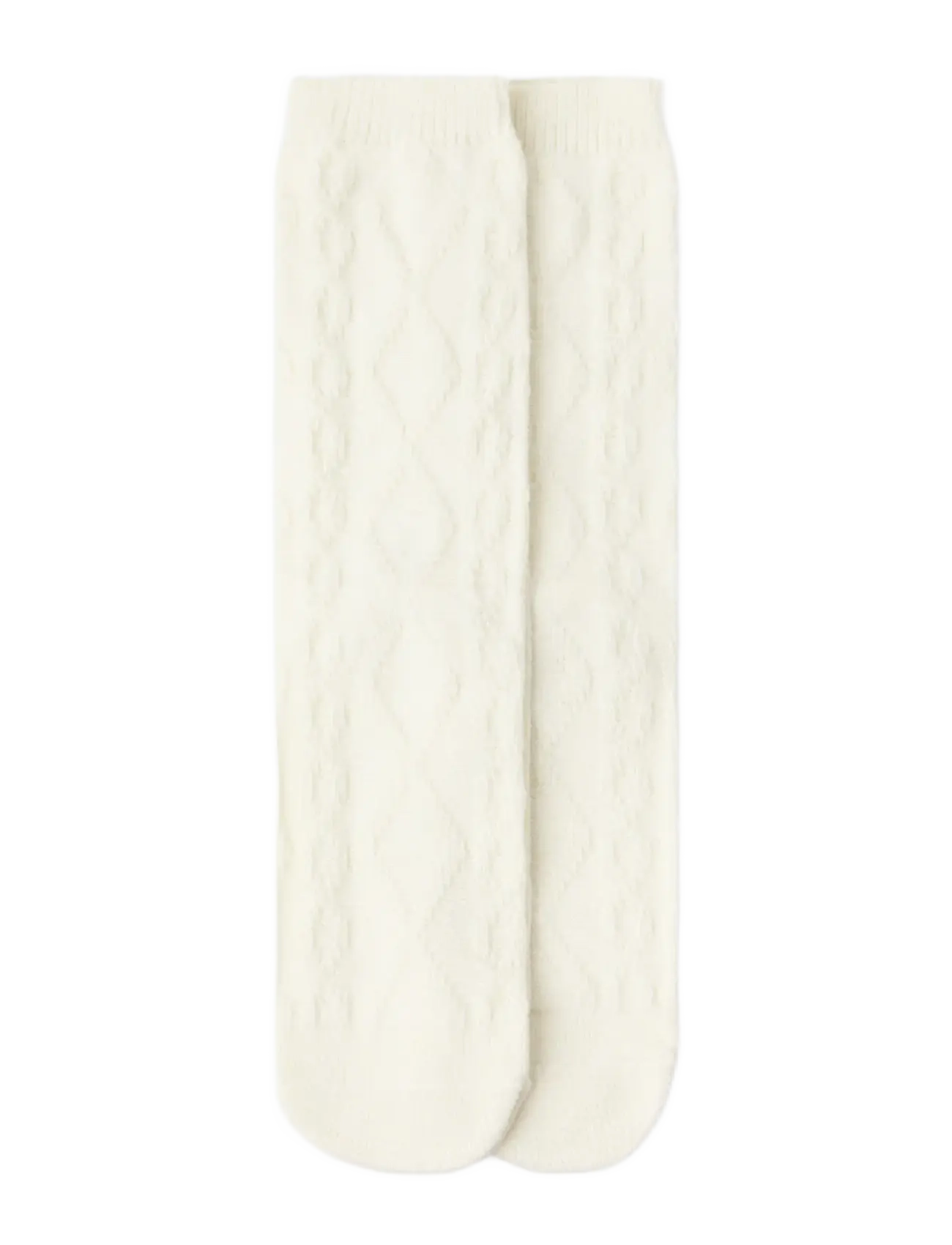Lindex - 2-pack cable-knit socks - vanliga strumpor - light white - 1