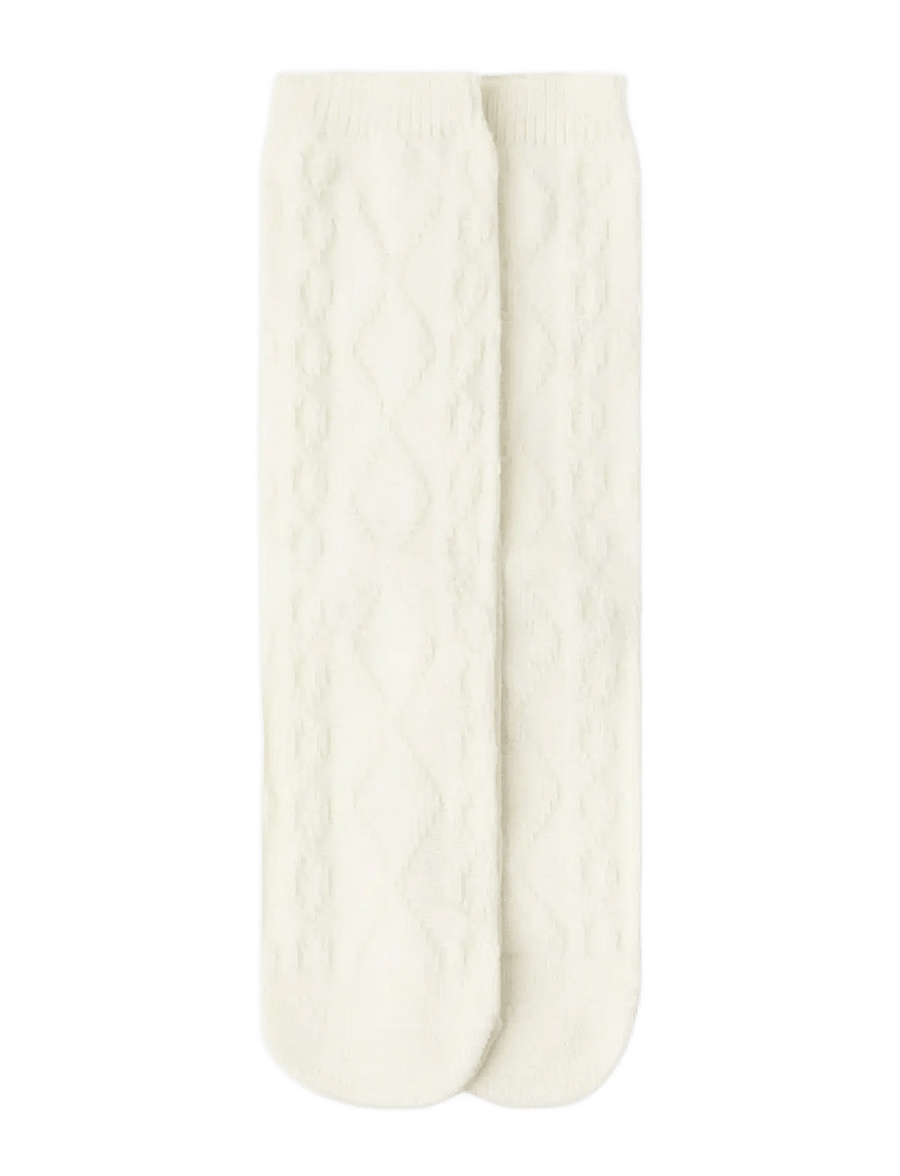 Lindex - 2-pack cable-knit socks - normale socken - light white - 1