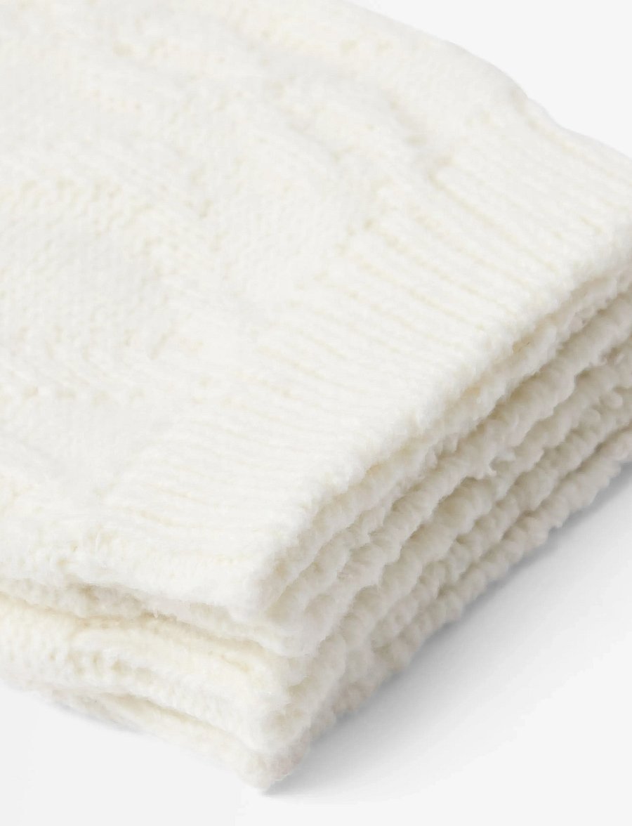 Lindex - 2-pack cable-knit socks - normale socken - light white - 2
