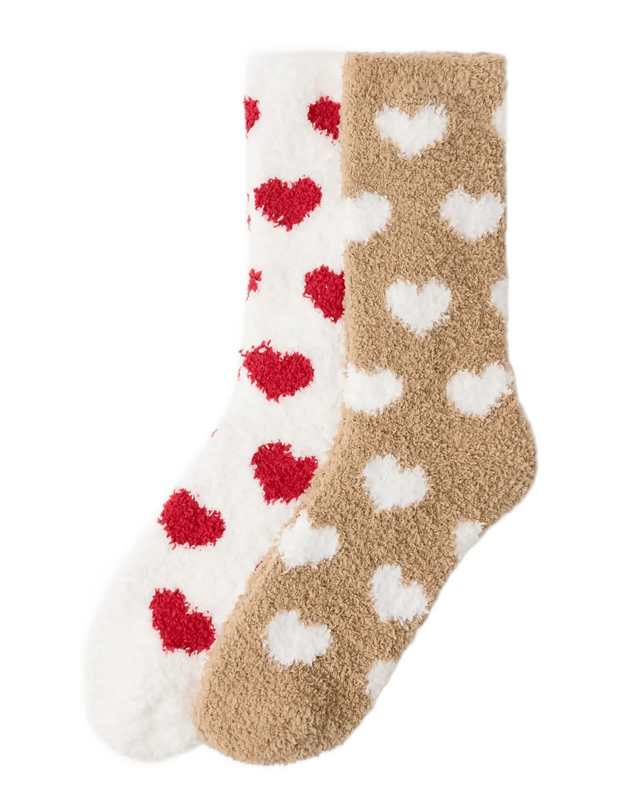 Lindex - 2-pack fluffy socks - klassikalised sokid - beige - 0