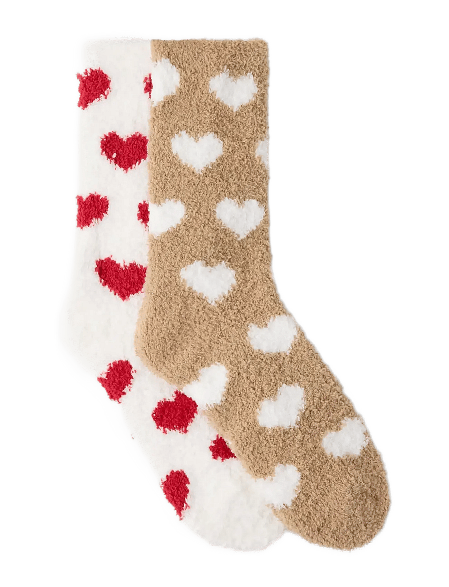 Lindex - 2-pack fluffy socks - klassikalised sokid - beige - 1