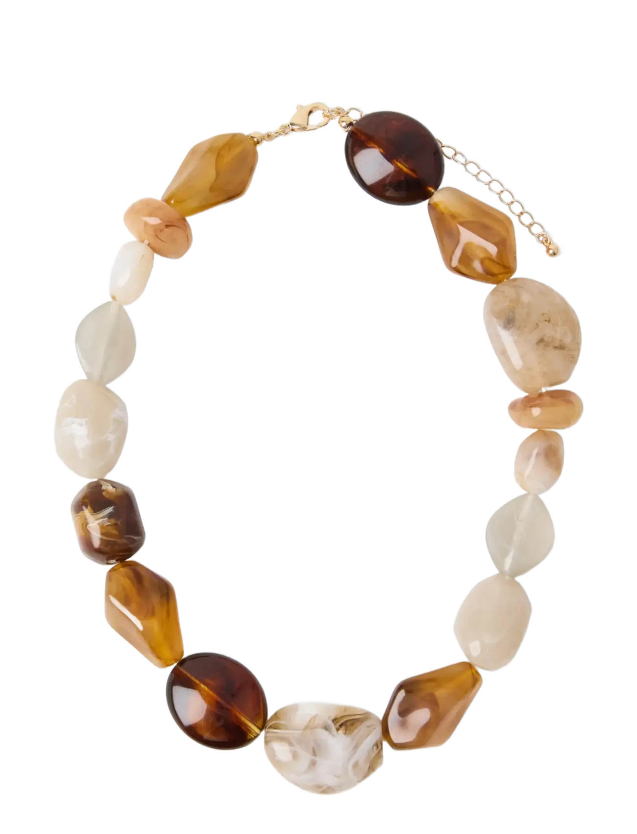 Lindex Necklace with beads - Halsketten - LIGHT DUSTY BROWN / brown