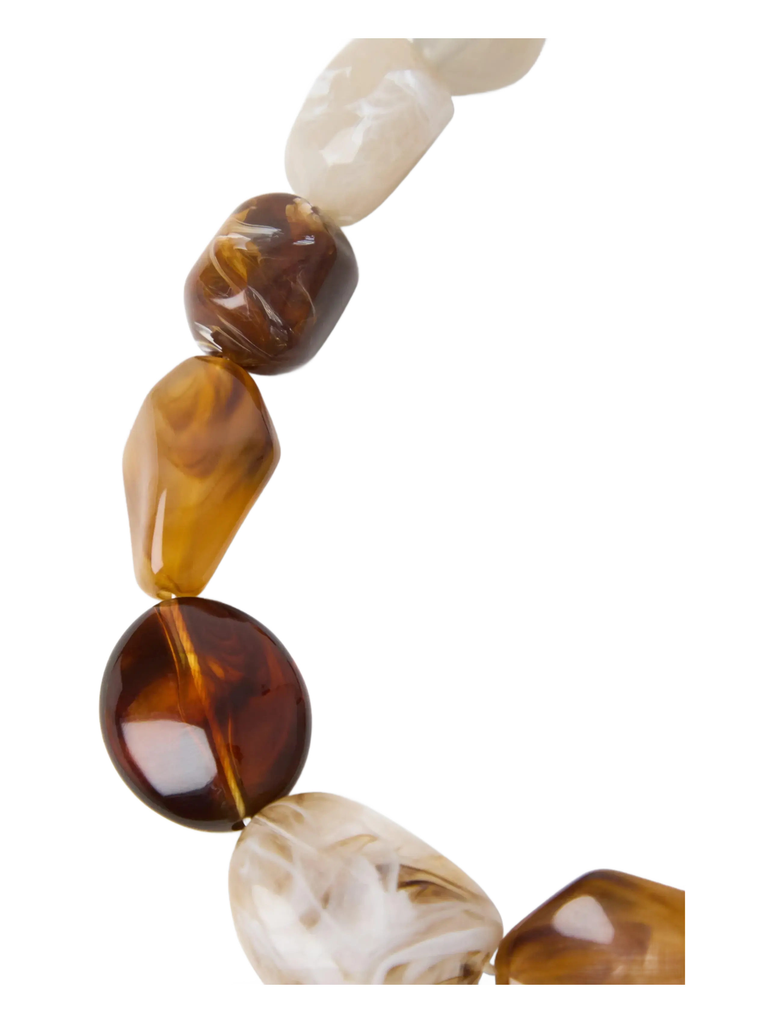 Lindex - Necklace with beads - statement-ketten - light dusty brown - 1