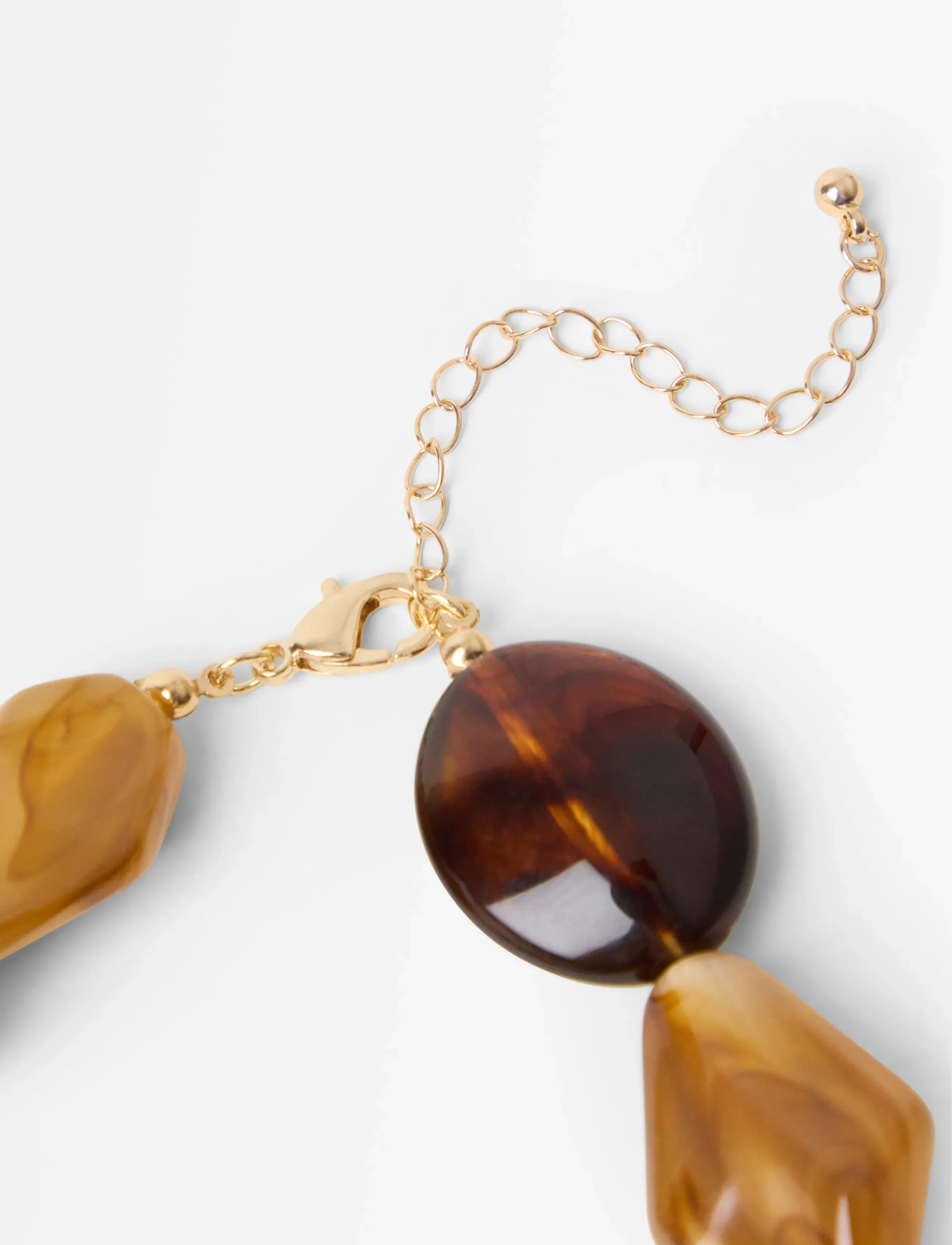 Lindex - Necklace with beads - statement-ketten - light dusty brown - 2