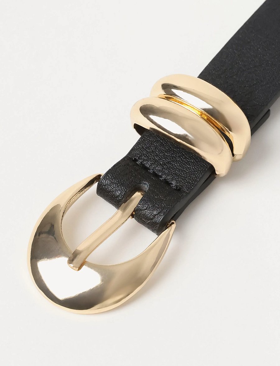 Lindex - Belt in imitation leather - freizeitgürtel - black - 2