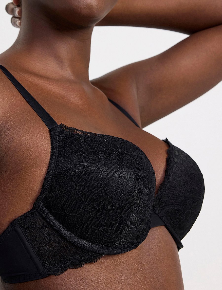 Lindex - Linnéa push-up BH - push-up bhs - black - 3