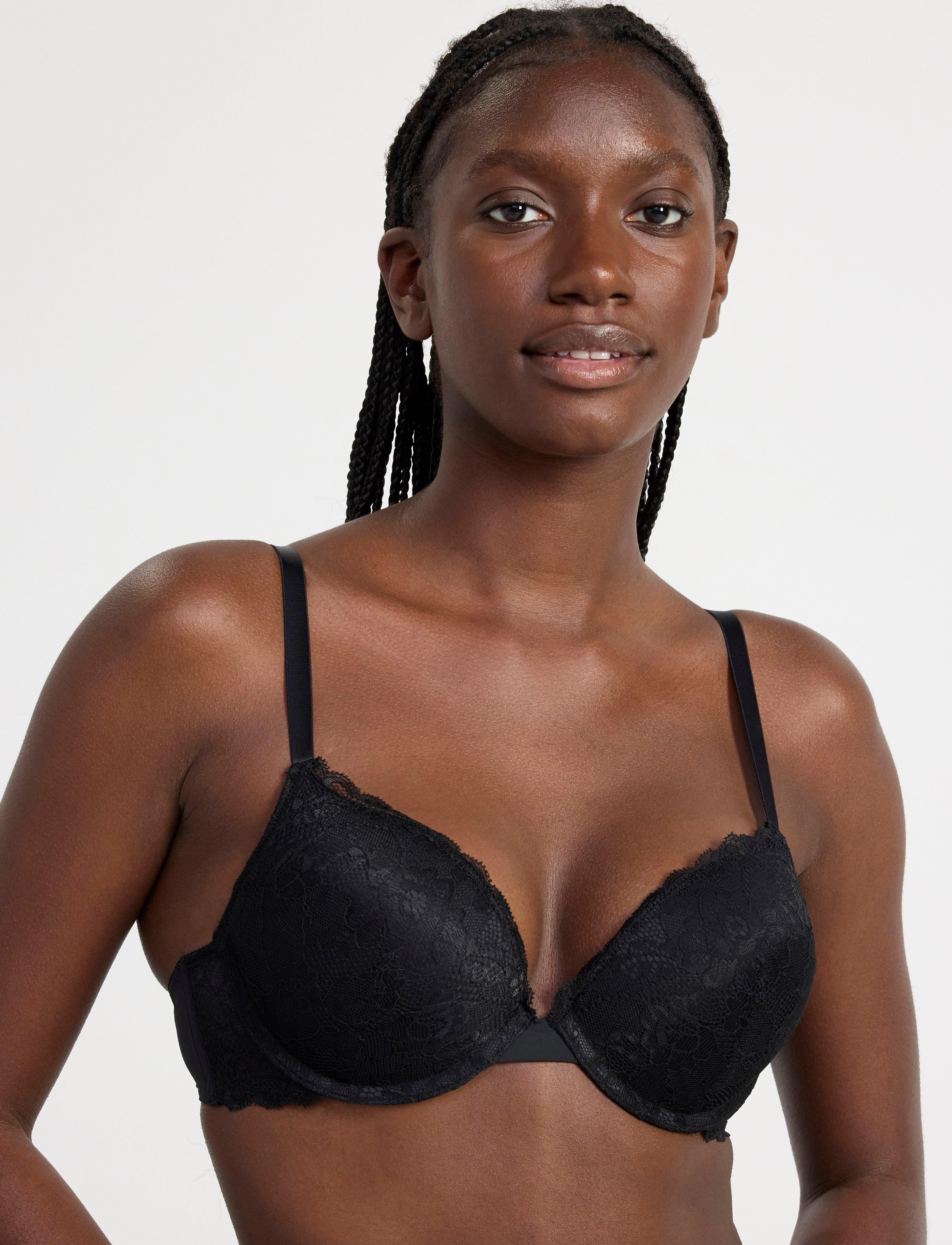 Lindex Bra Linnea In Lace Black, 70 A, Bras & Oberteile, Schwarz - Push Up Bras, Frauen