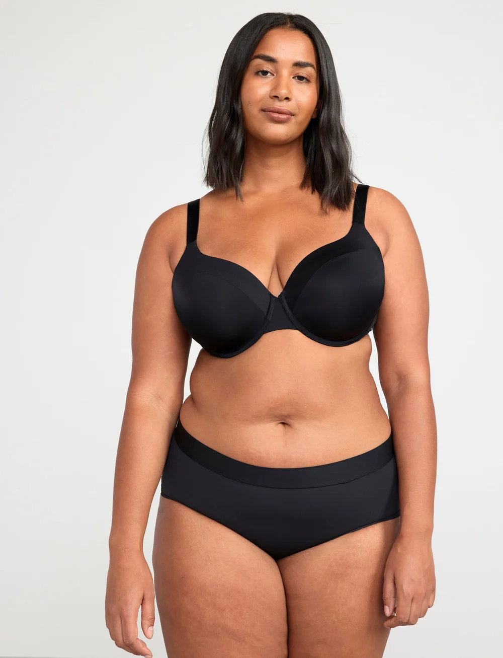Lindex - Bra Dahlia Matt Shiny plus - helkupa bh:ar - black - 3