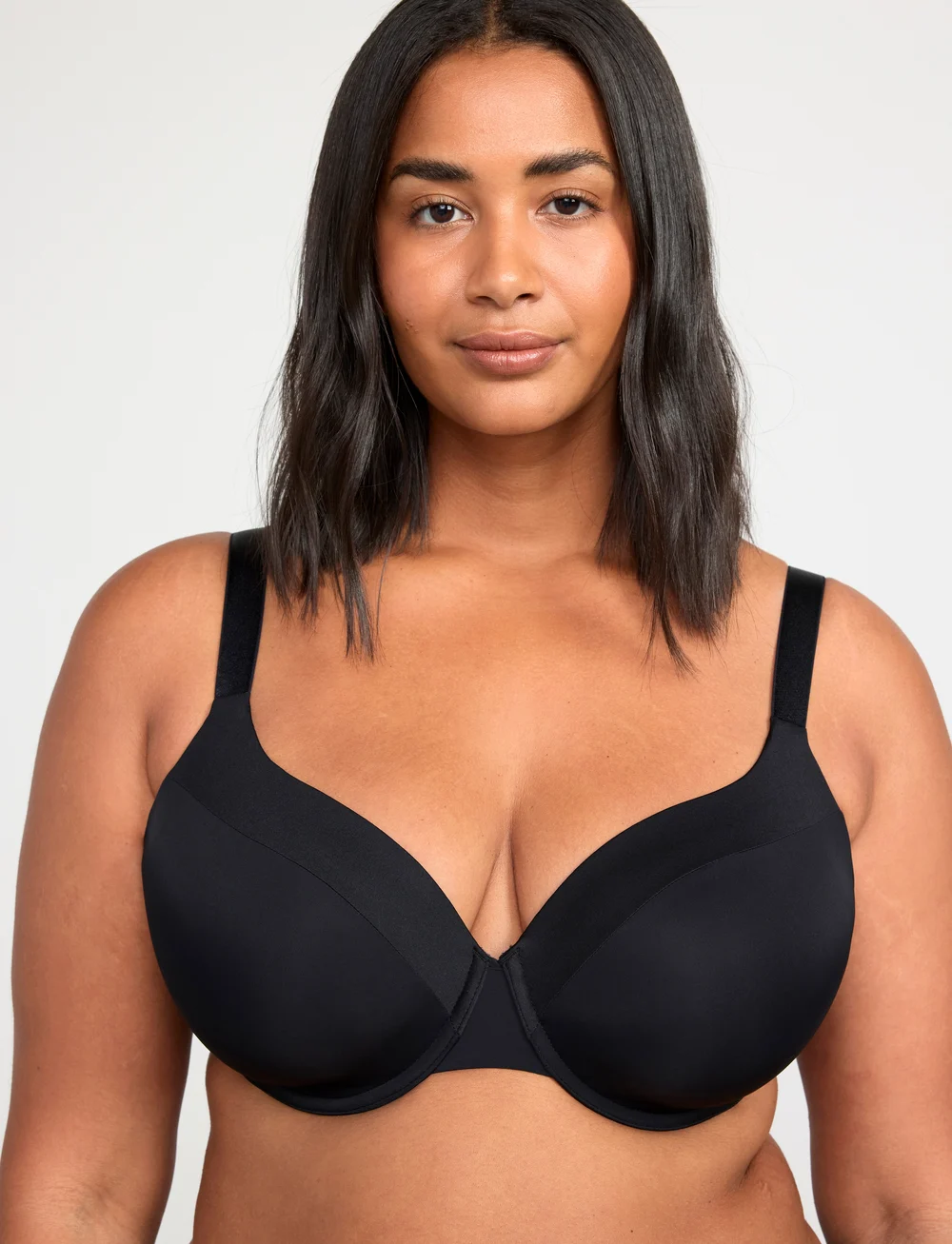Lindex - Bra Dahlia Matt Shiny plus - helkupa bh:ar - black - 5