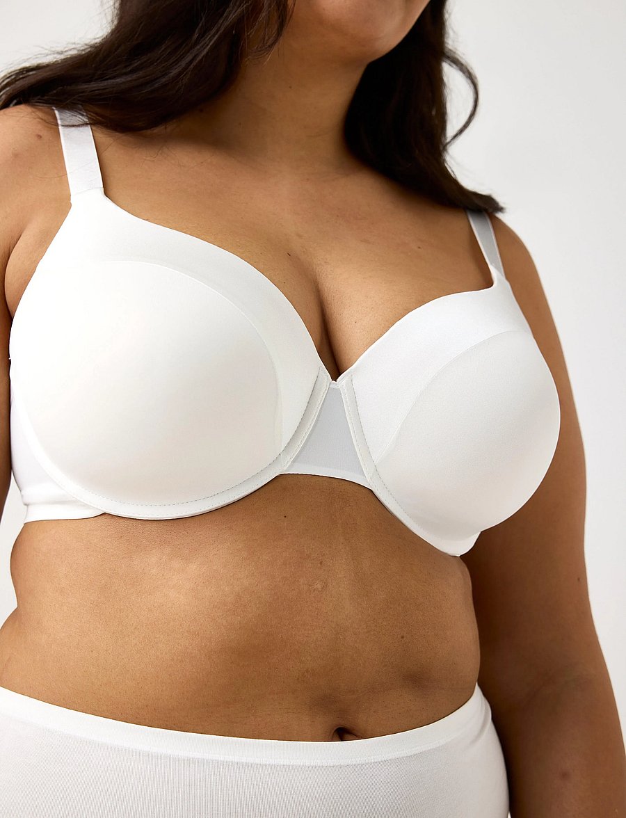 Lindex - Dahlia T-shirt Bra - visiškai krūtis dengiančios liemenėlės - white - 4