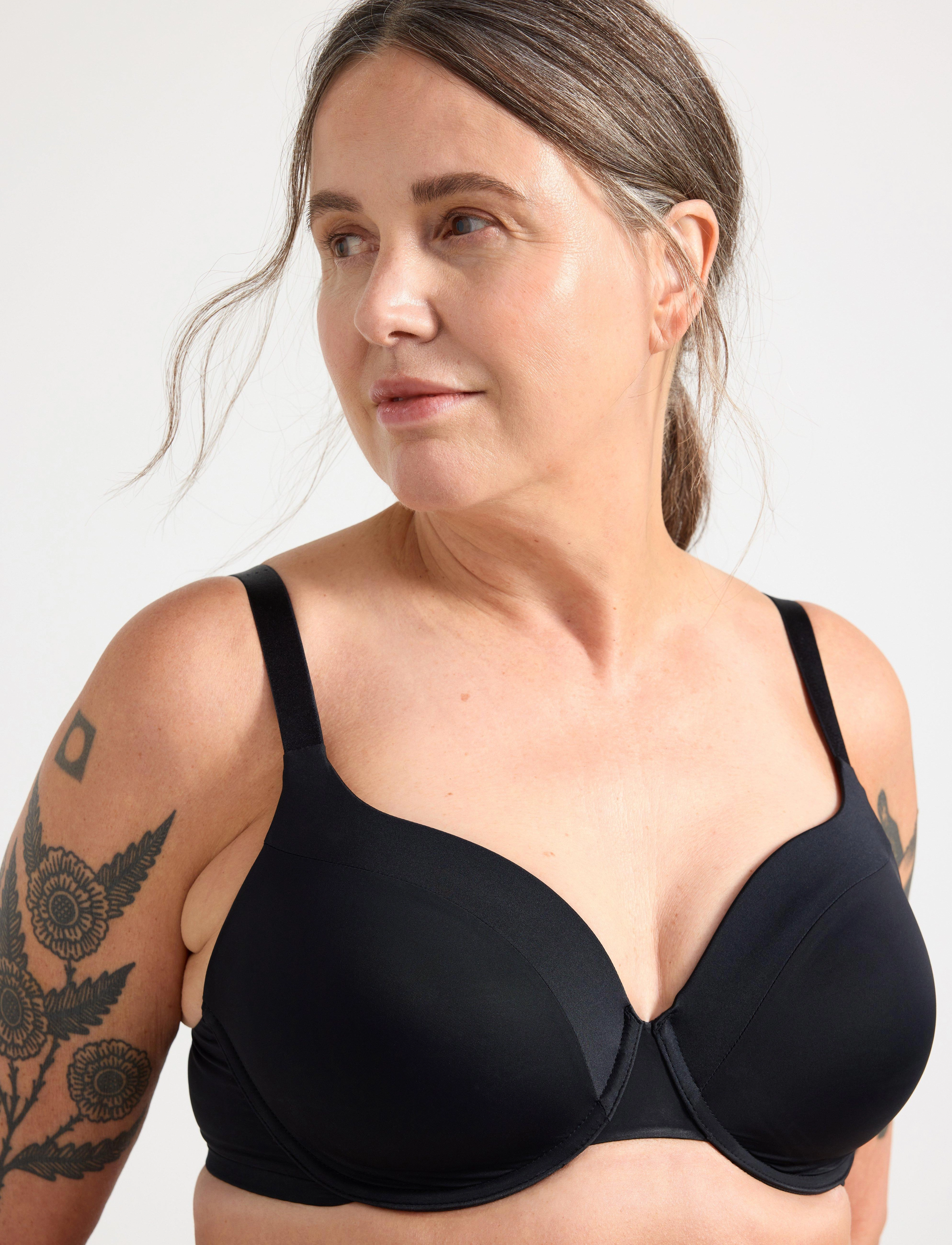 Lindex - Bra Dahlia Shiny Matt - vollschalen-bh - black - 3