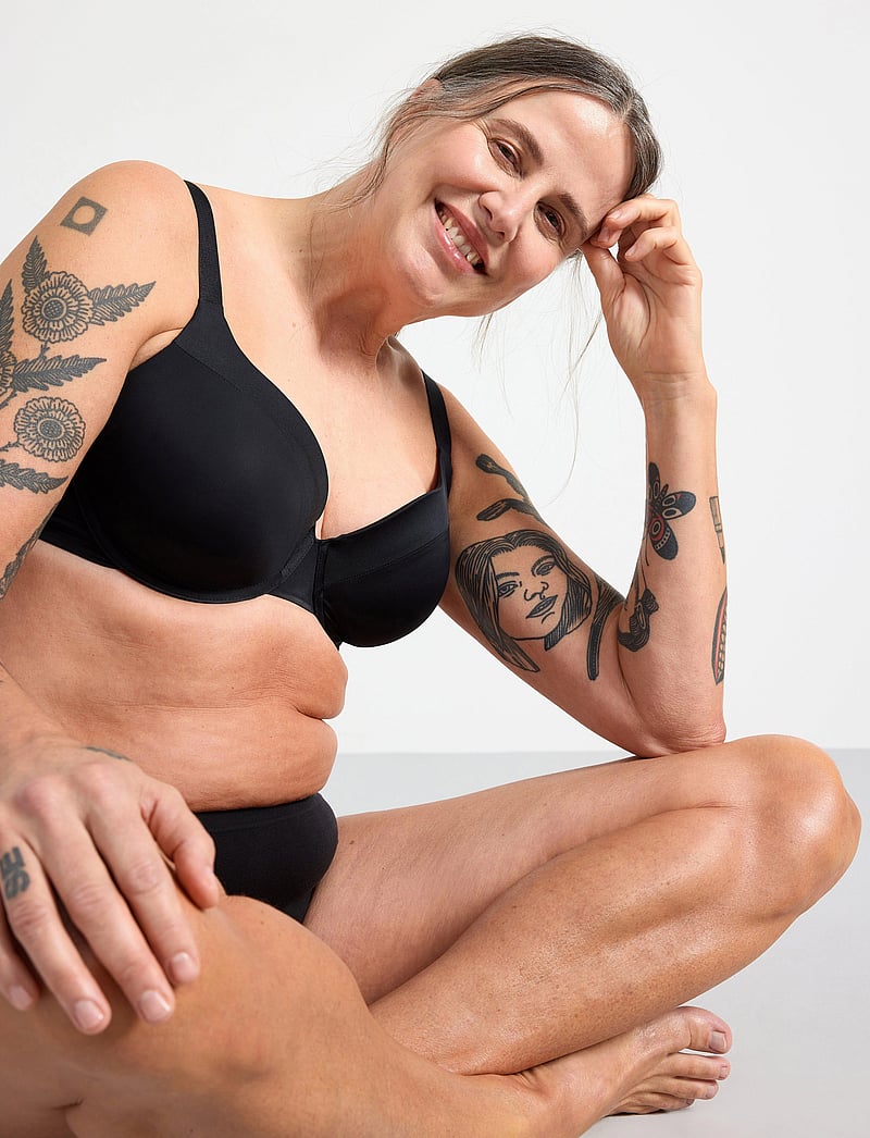 Lindex - Bra Dahlia Shiny Matt - fuldskåls bh'er - black - 4