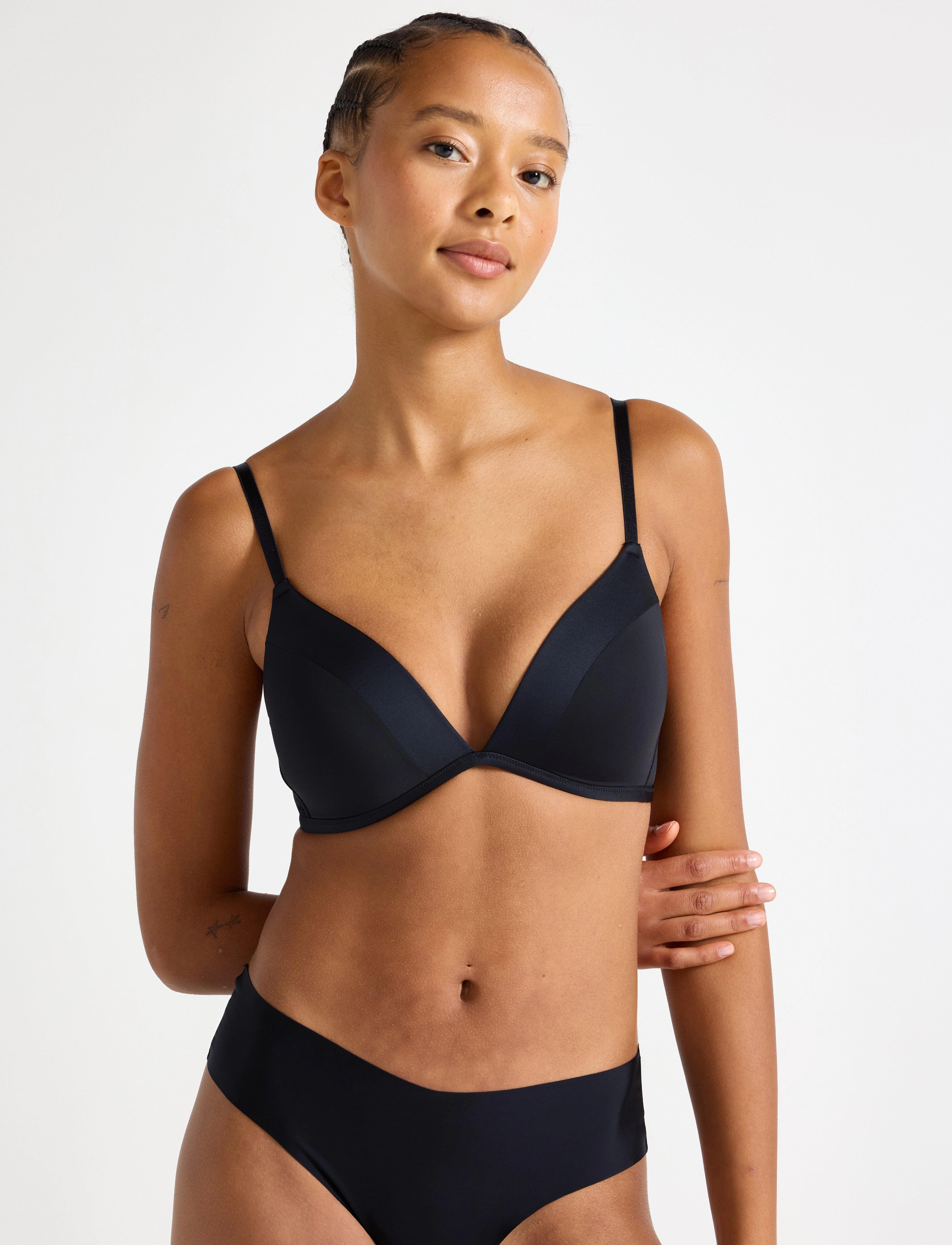 Lindex Mynta Wirefree Bra, Kvinder, Bøjlefri BH, Sort, Str: 70 C