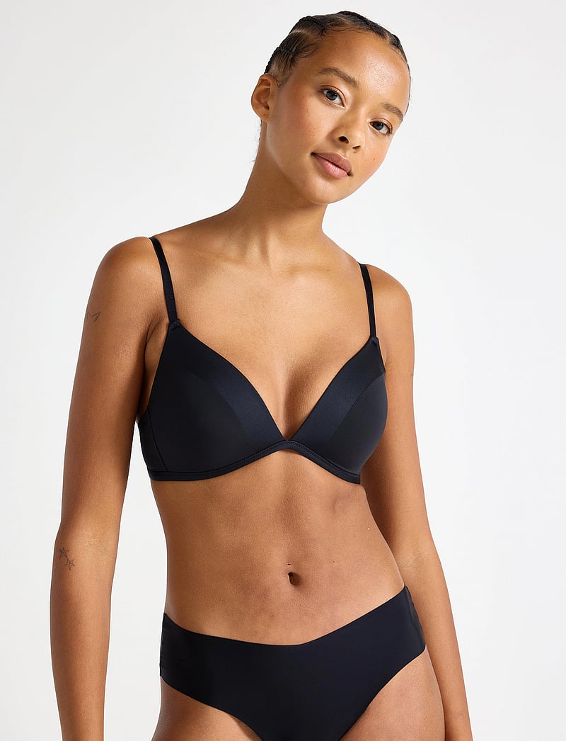 Lindex - Bra Mynta Matt Shiny - t-shirt bras - black - 3