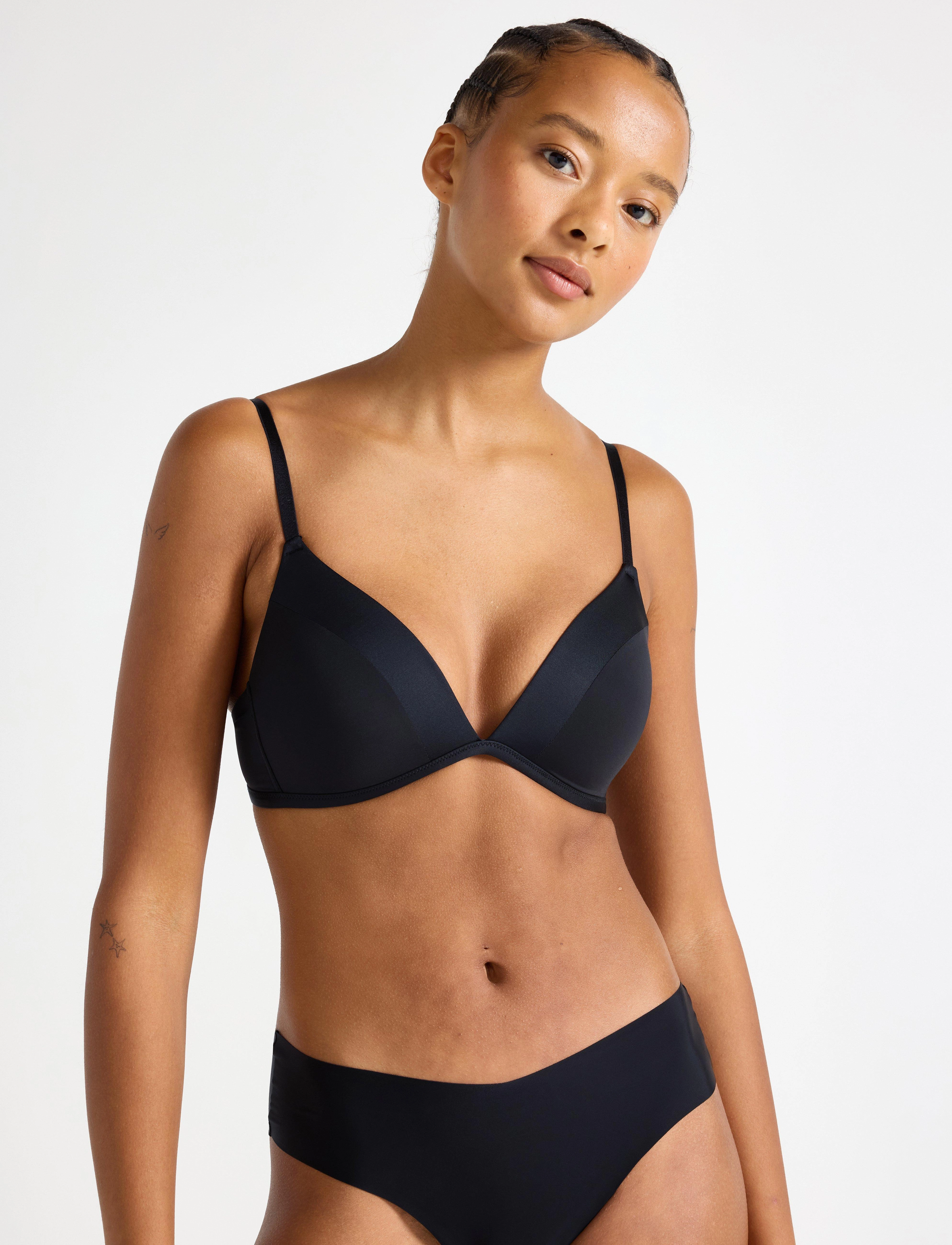 Lindex - Bra Mynta Matt Shiny - t-paitaliivit - black - 3