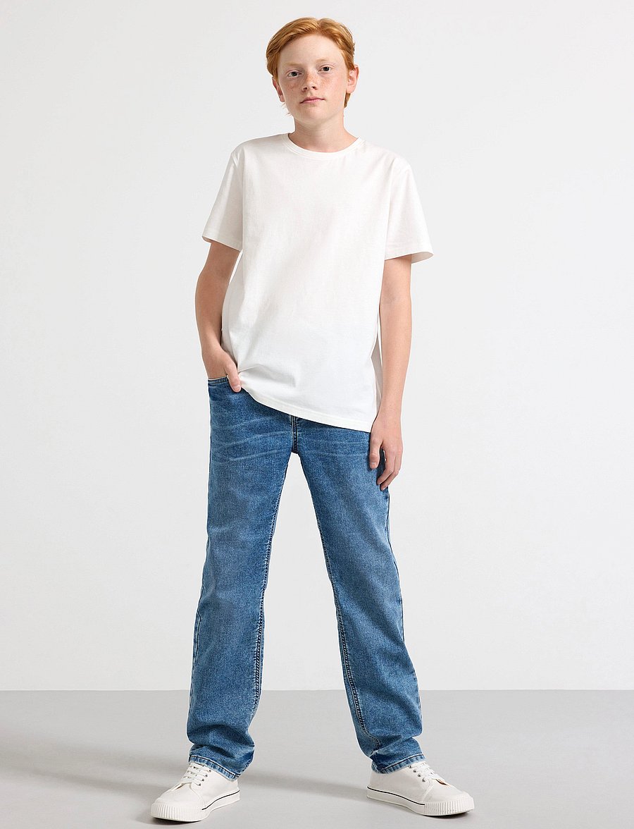 Lindex - STAFFAN Straight regular waist jersey jeans - regular jeans - denim - 0