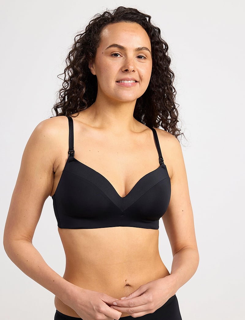 Lindex - Bra Nursing bra matt and shiny - pesu ja aluspesu - black - 0