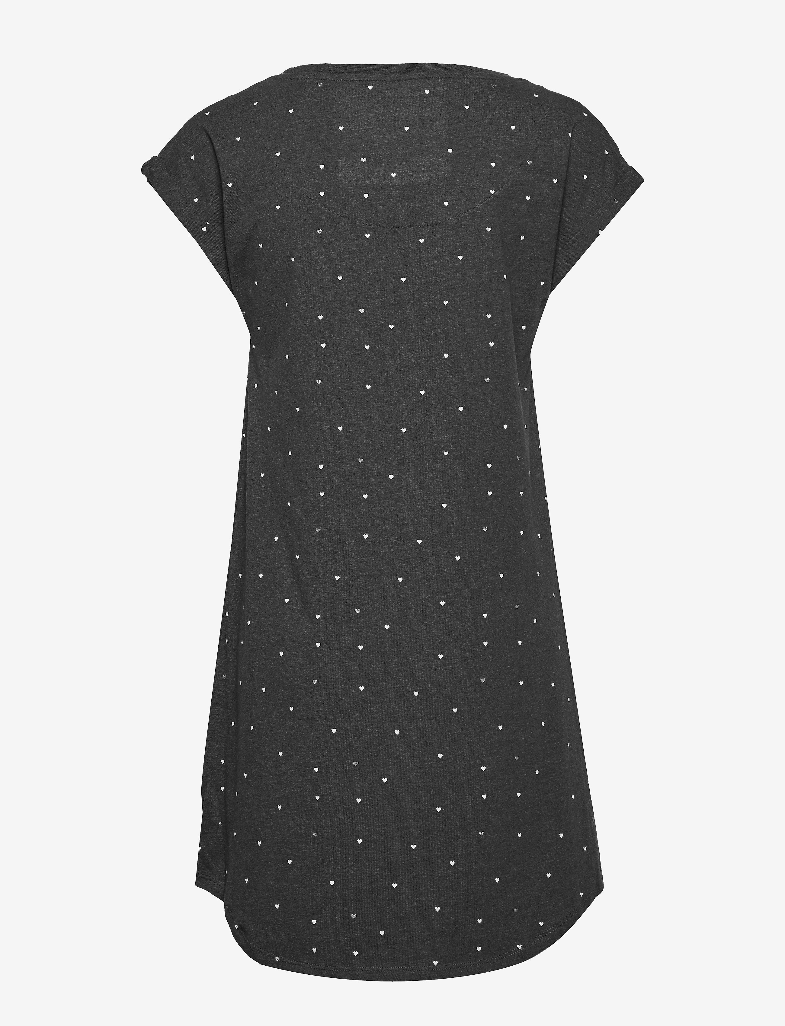 Lindex - Night Dress Big T Elisa AOP - dark grey melange - 1