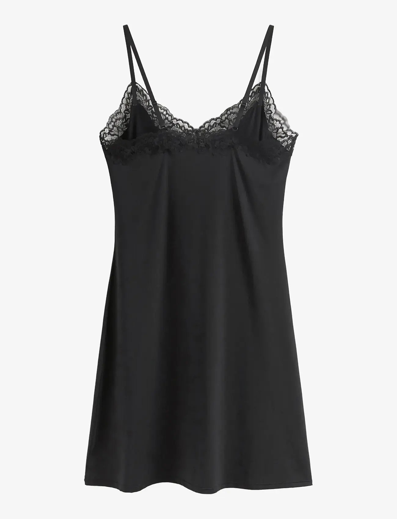 Lindex - Underslip with lace - natkjoler - black - 2