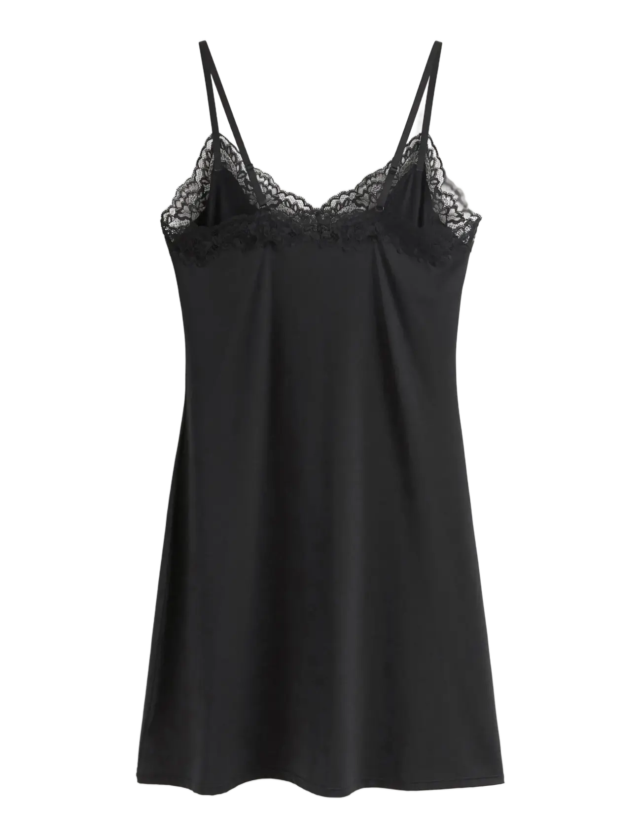 Lindex - Underslip with lace - nattlinnen - black - 2