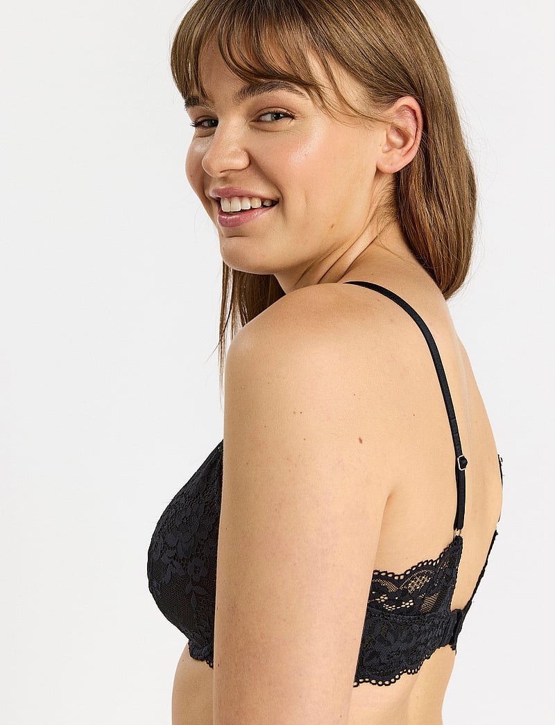 Lindex - Bra Lilja Iris lace - t-shirt bh'er - black - 4