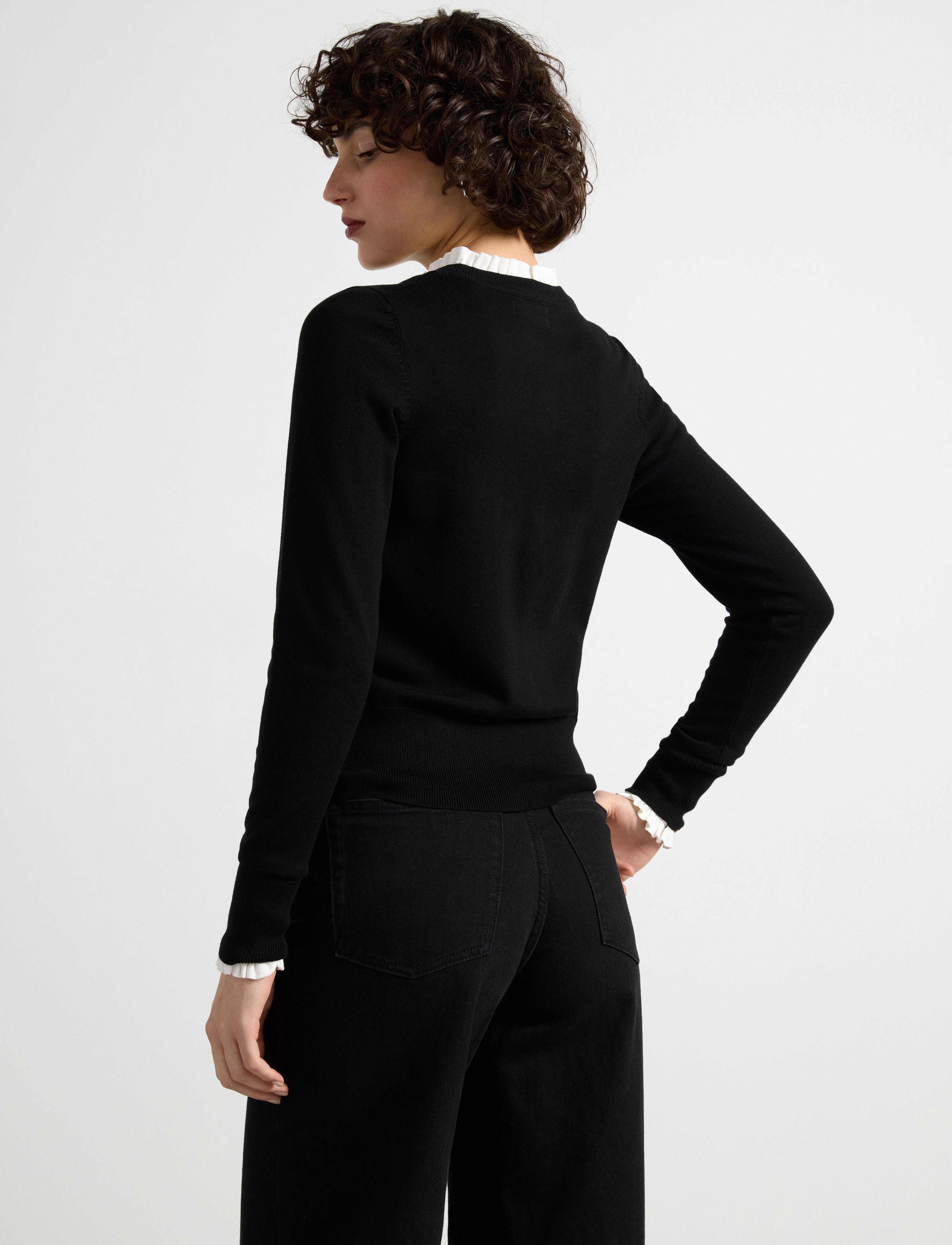 Fine-Knit Black Cardigan 2