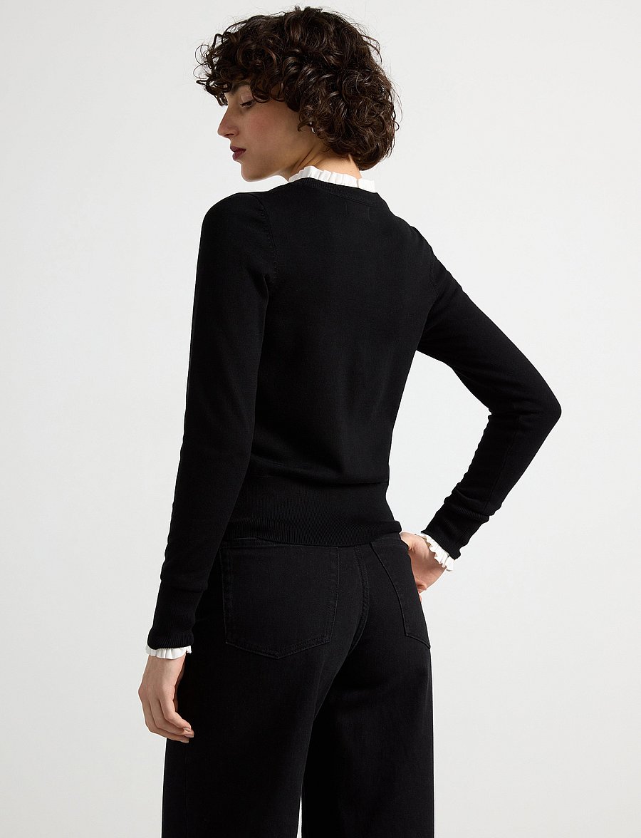 Lindex - Fine-knit Black Cardigan - cardigans - black - 3
