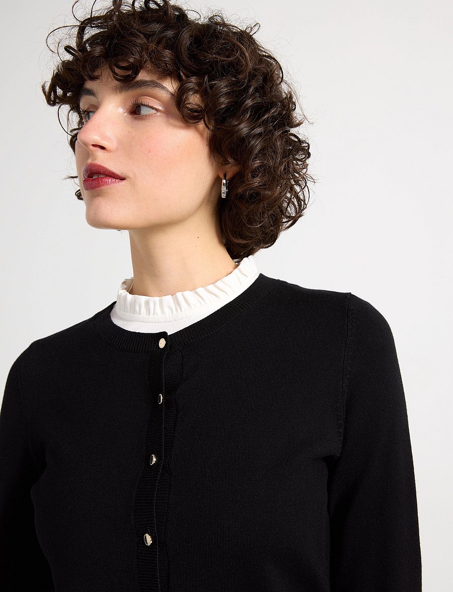 Lindex - Fine-knit Black Cardigan - cardigans - black - 4