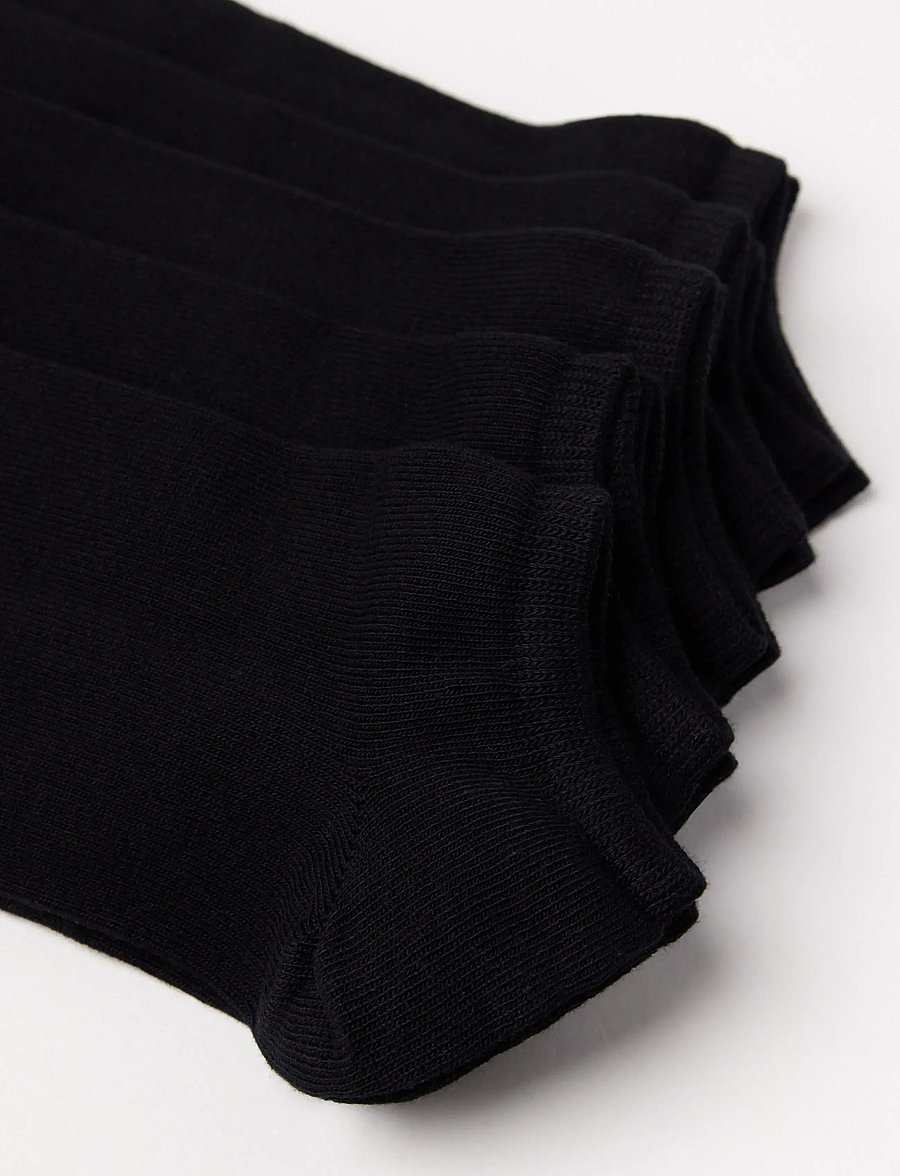 Lindex - 5-pack black ankle socks - sokid - black - 1