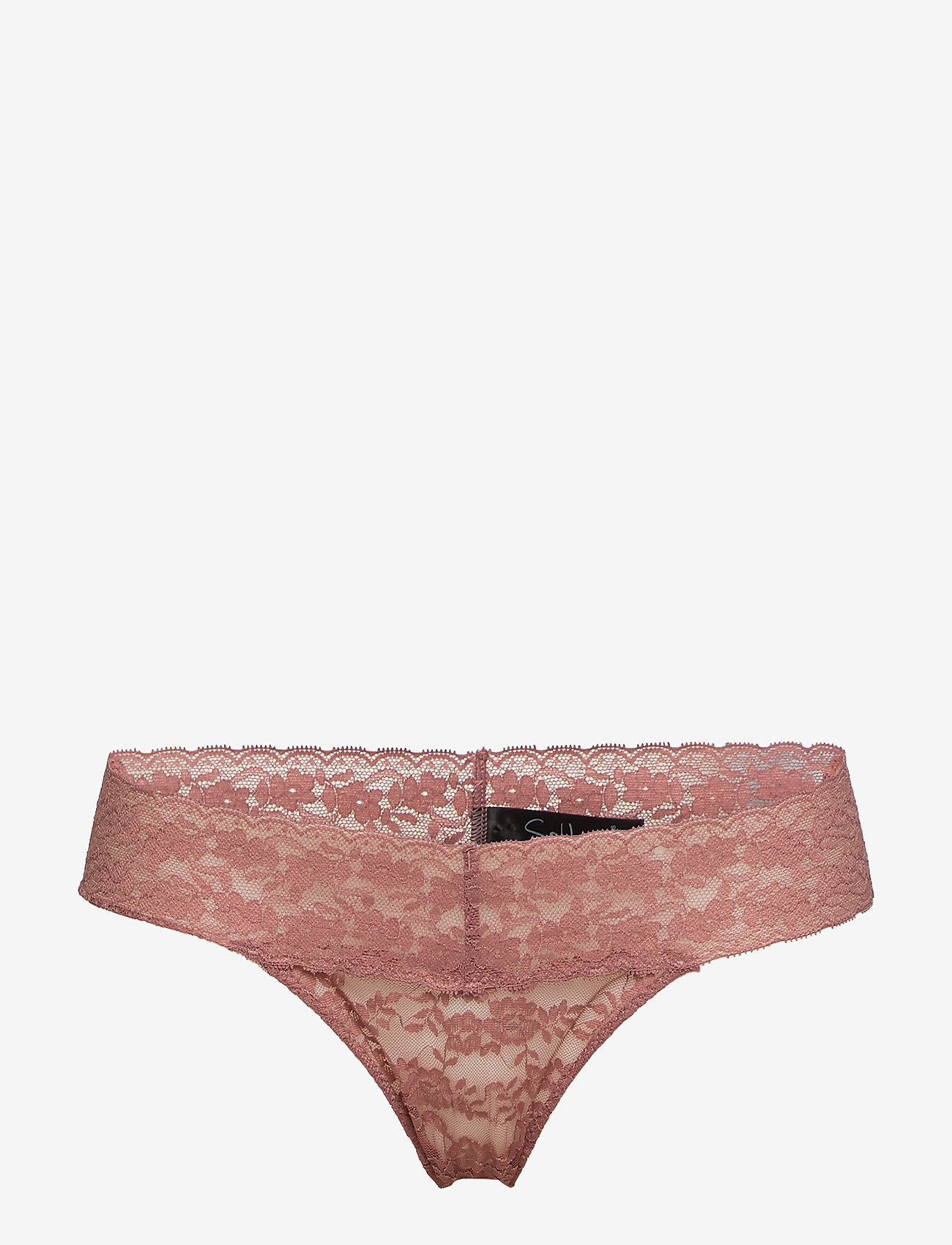 Lindex - Brief Lacey Thong low - drk dusty pink - 0