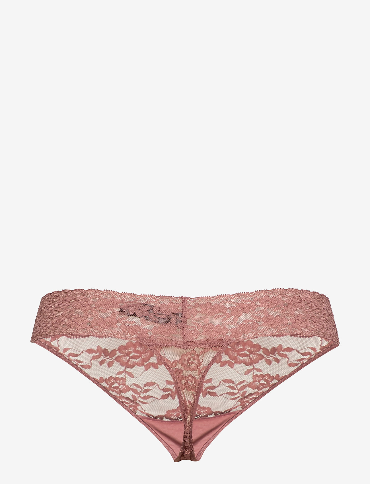 Lindex - Brief Lacey Thong low - drk dusty pink - 1