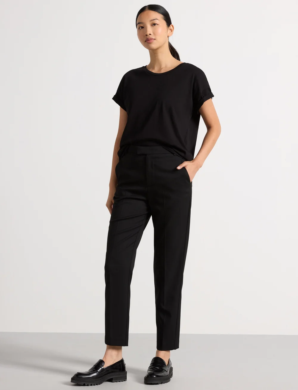 Lindex - Trousers Polly - habitbukser - black - 0