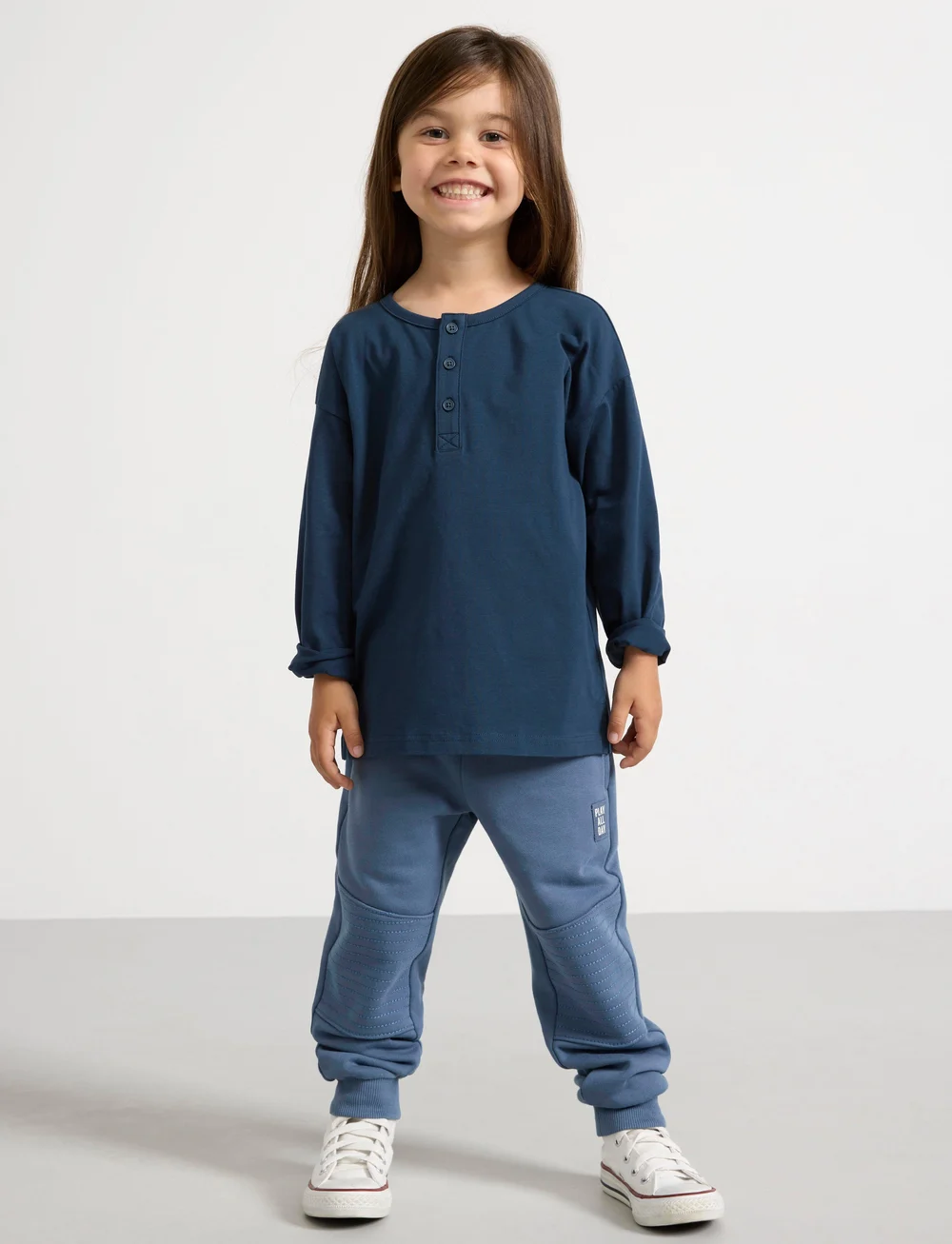 Lindex - Trousers essential Knee - jogginghosen - dark dusty blue - 0