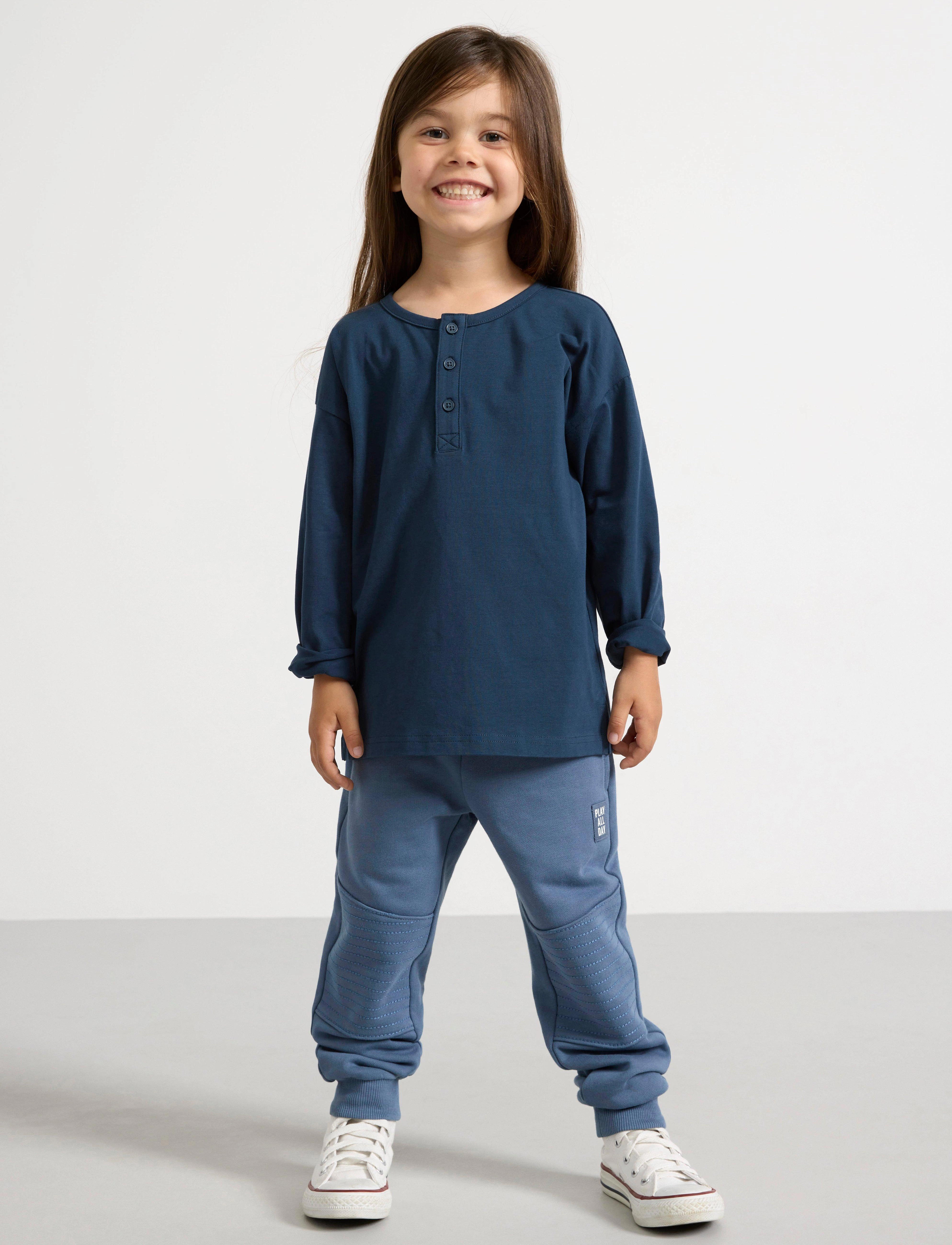 Lindex Trousers essential Knee - Underdele - DARK DUSTY BLUE / blue
