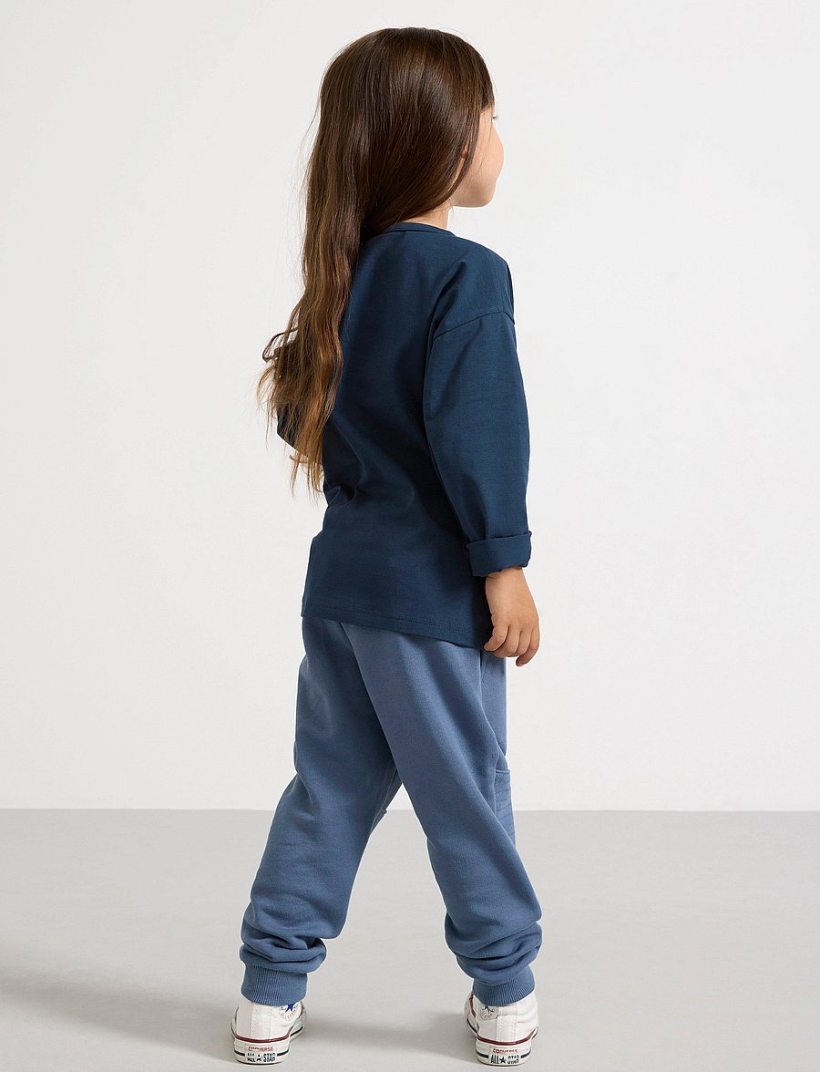 Lindex - Trousers essential Knee - jogginghosen - dark dusty blue - 3