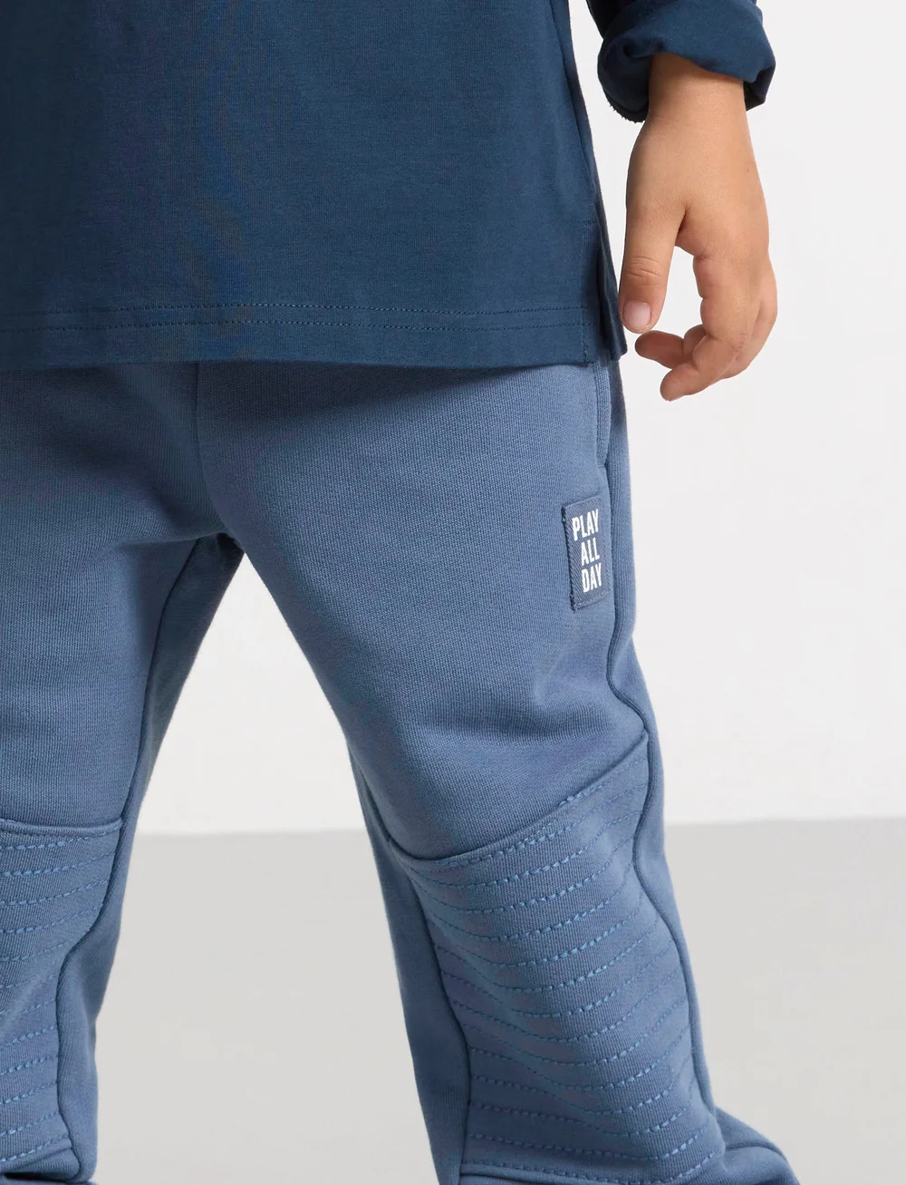 Lindex - Trousers essential Knee - jogginghosen - dark dusty blue - 4