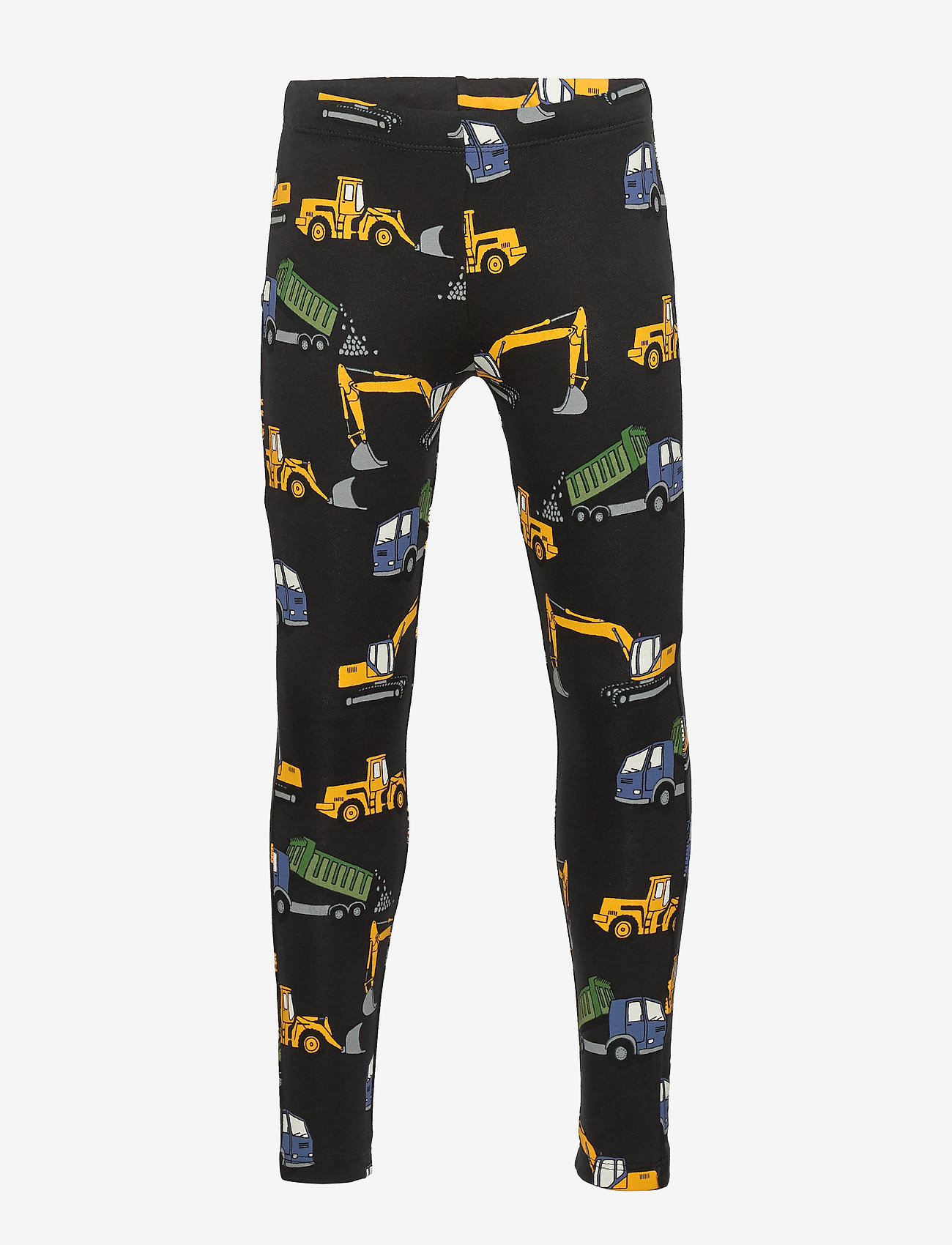 Lindex - Grey leggings with vehicles and brushed inside - off black - 0
