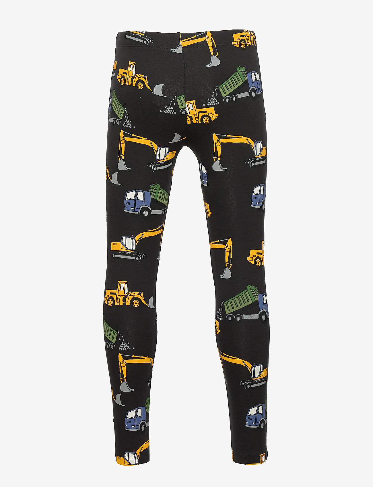 Lindex - Grey leggings with vehicles and brushed inside - off black - 1
