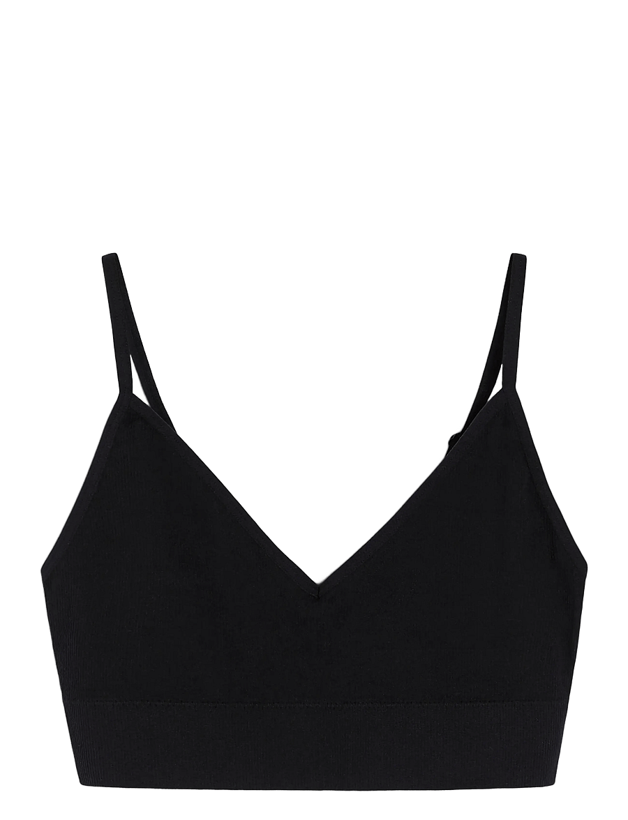Lindex - Bra Seamless Rib top - rinnahoidja-topid - black - 1