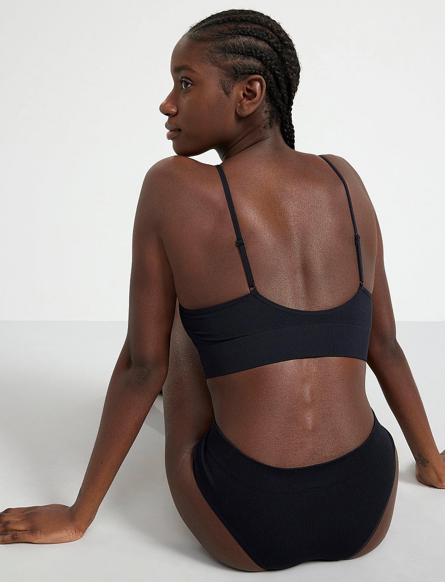 Lindex - Bra Seamless Rib top - rinnahoidja-topid - black - 3