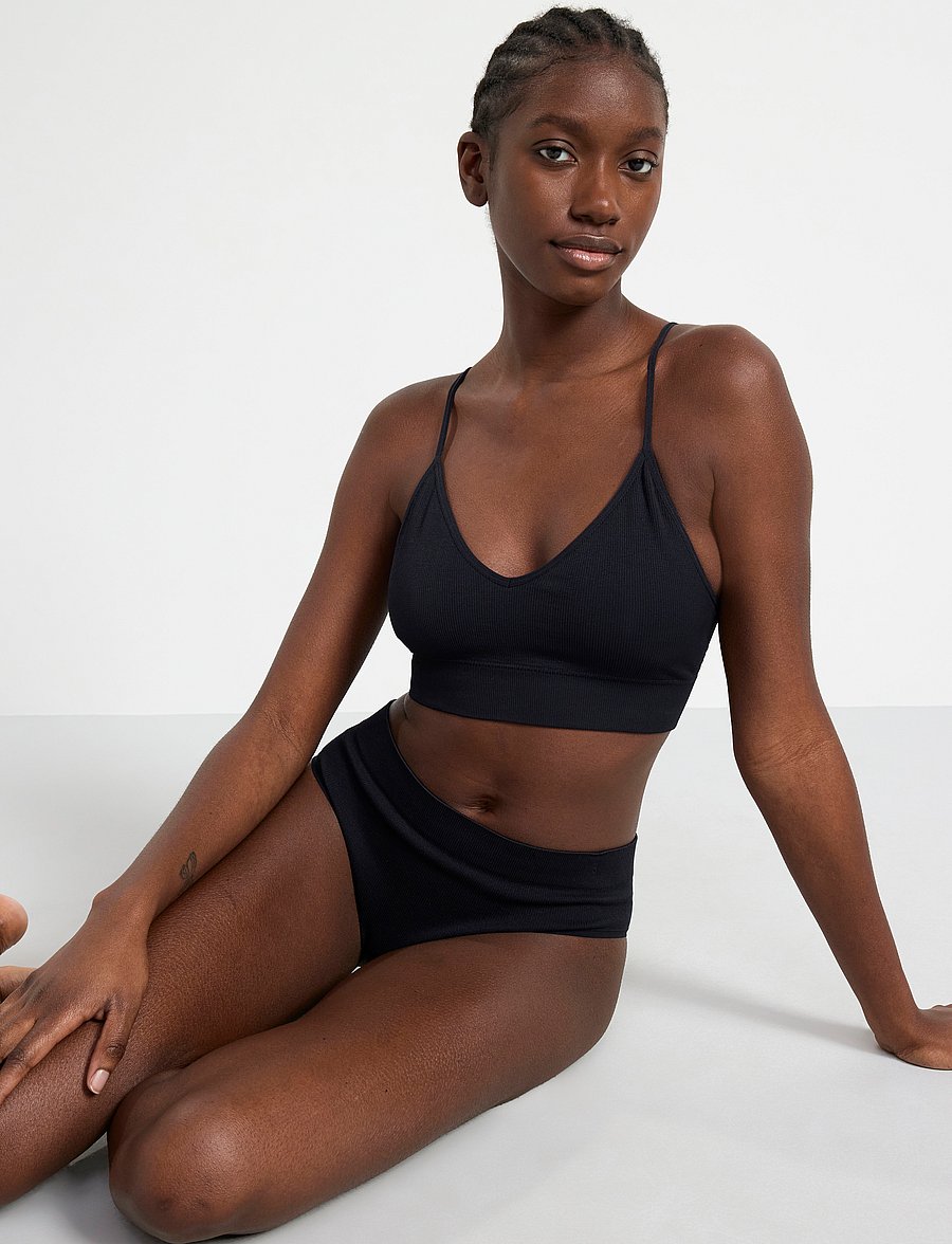 Lindex - Bra Seamless Rib top - rinnahoidja-topid - black - 5