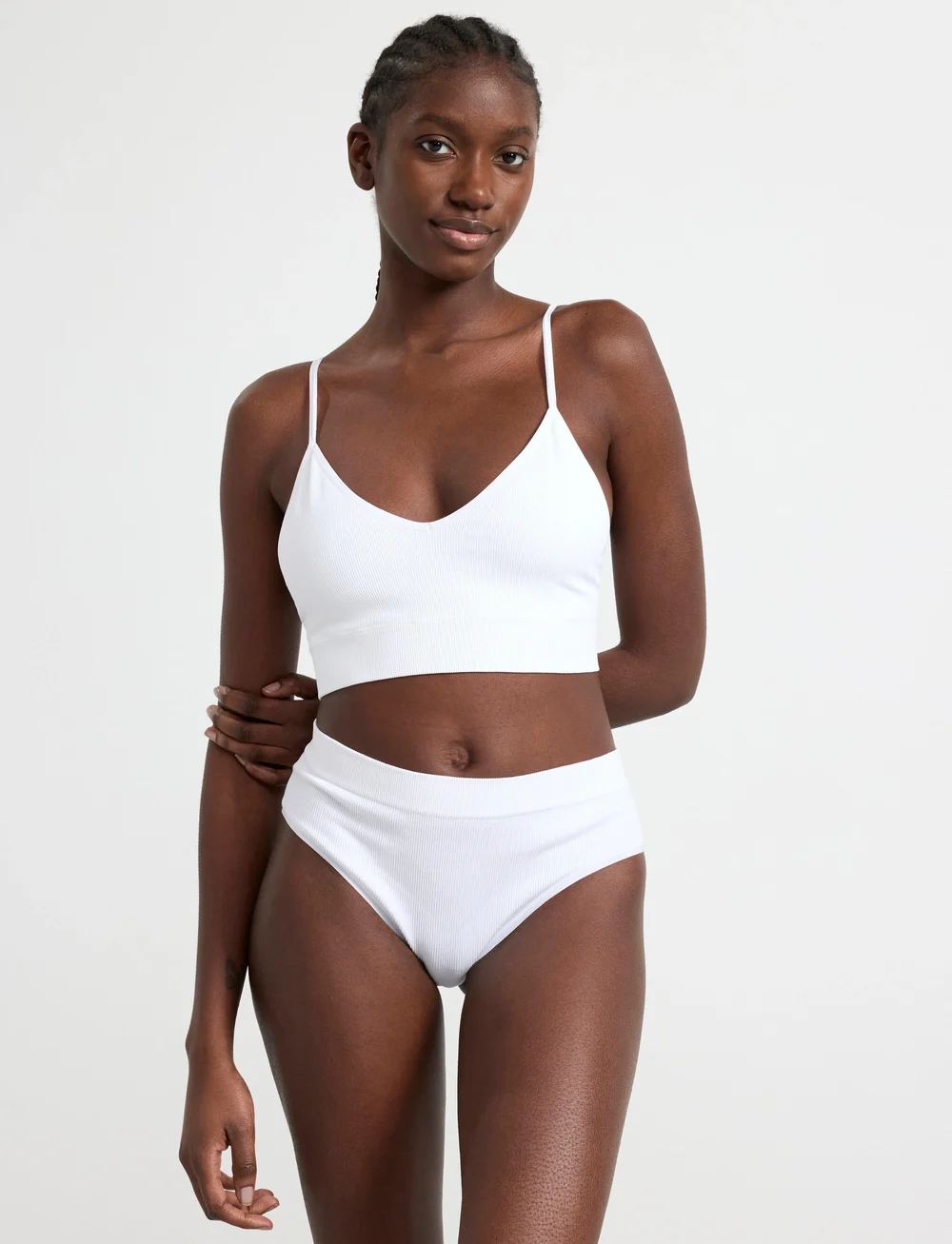 Lindex - Bra  Seamless Rib top - brassières - white - 3