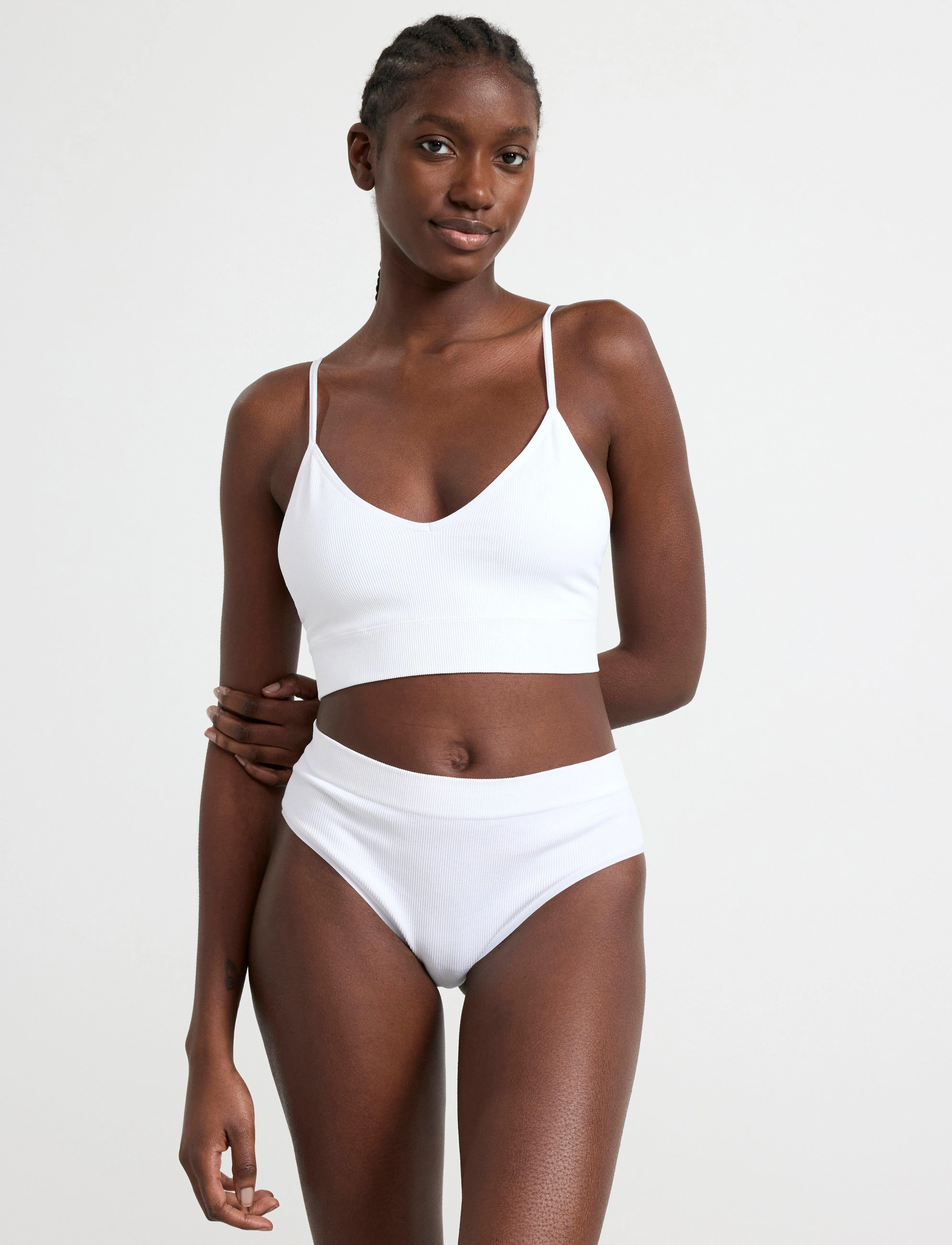 Lindex - Bra  Seamless Rib top - tank top bras - white - 3