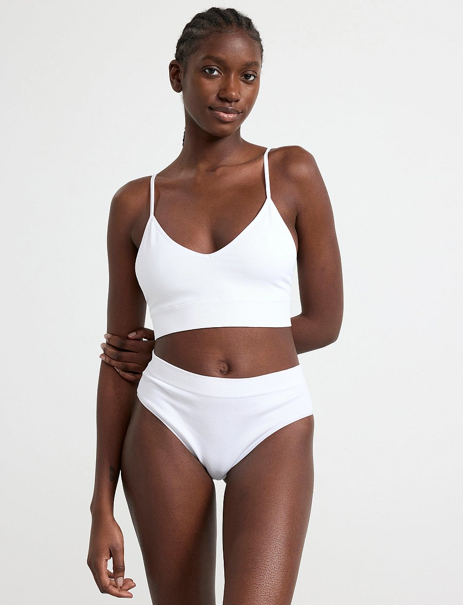 Lindex - Bra Seamless Rib top - tank-top-bhs - white - 3