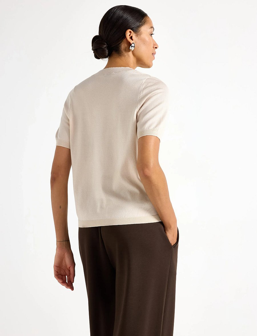 Lindex - Fine-knit top - t-särgid - light beige - 3